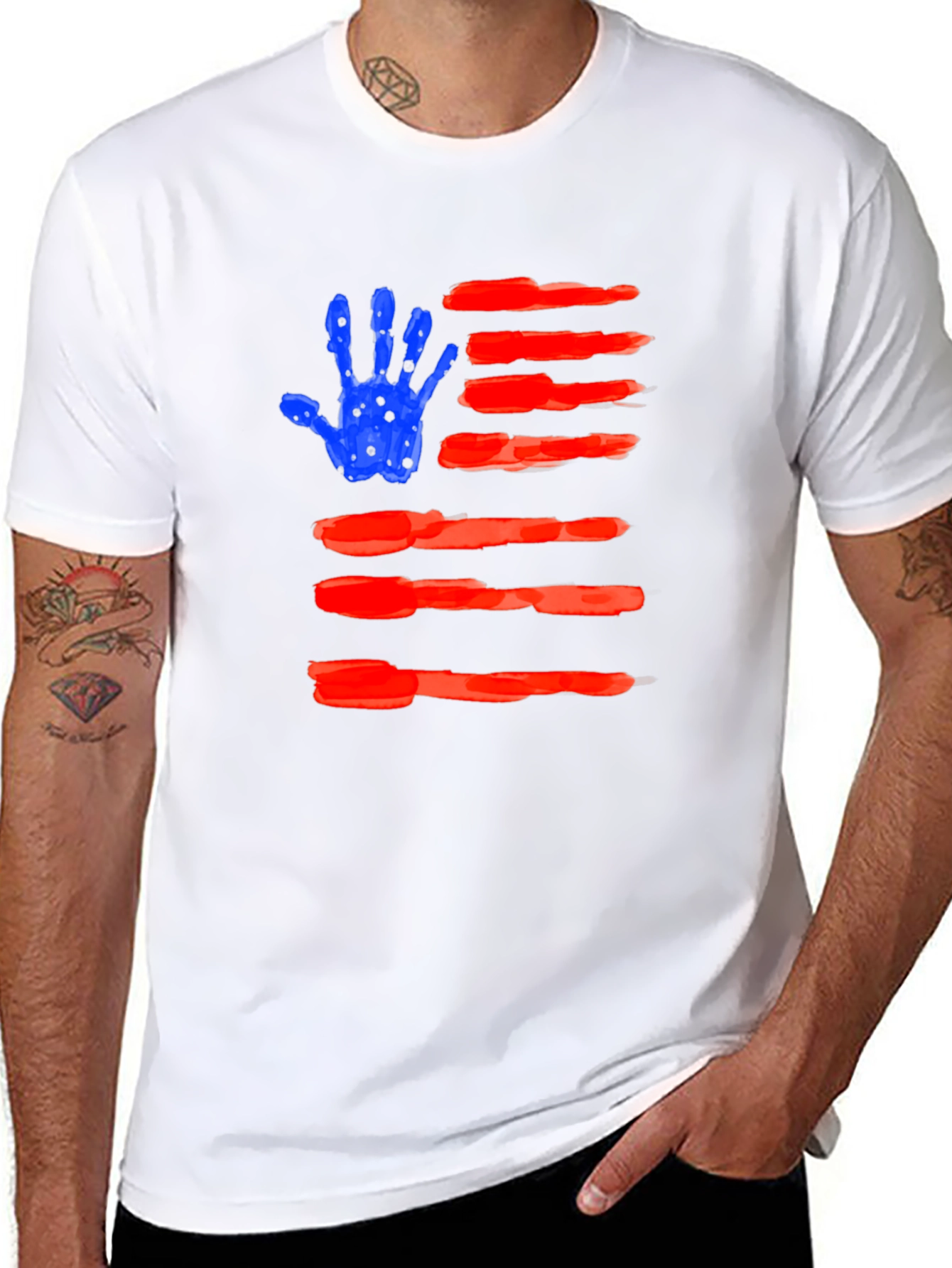 American Flag Handprint T-Shirt