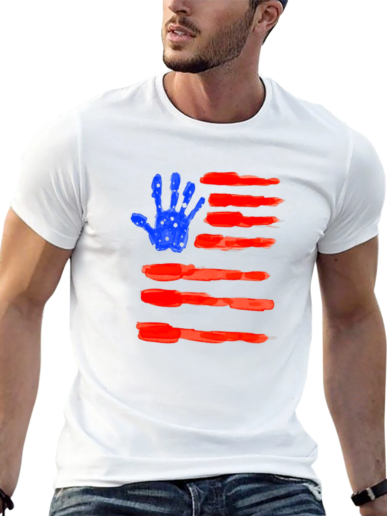 American Flag Handprint T-Shirt