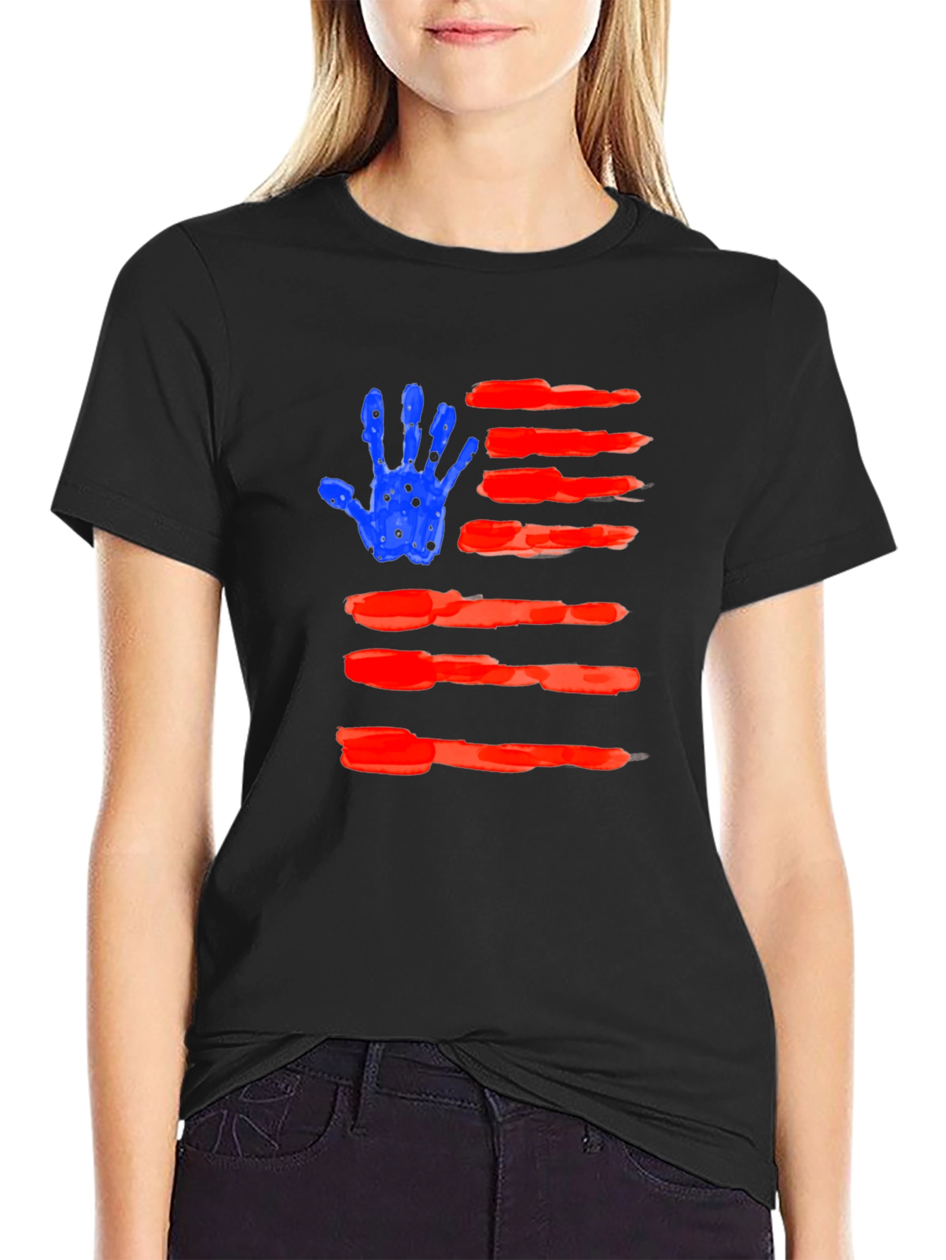 American Flag Handprint T-Shirt