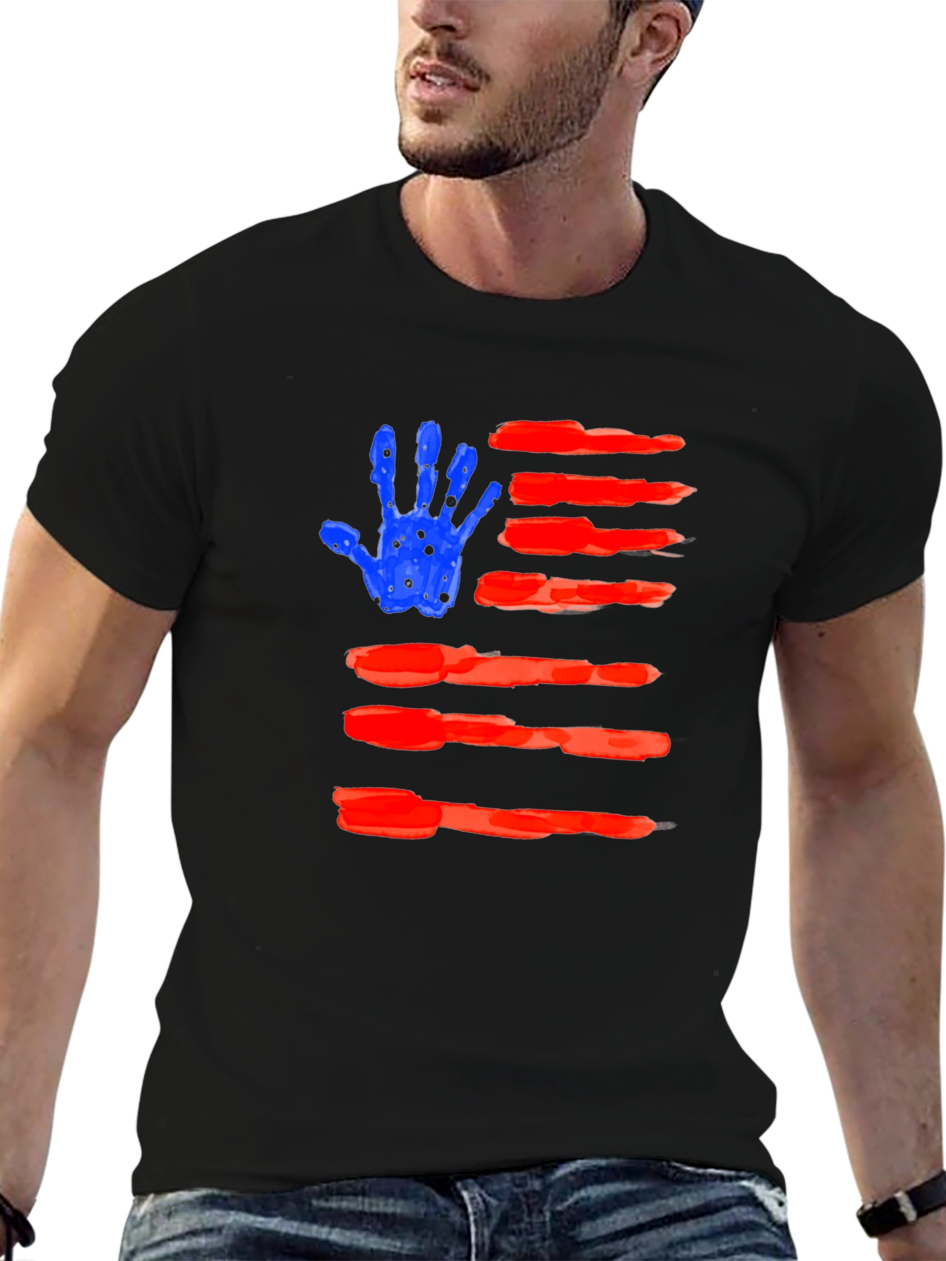American Flag Handprint T-Shirt