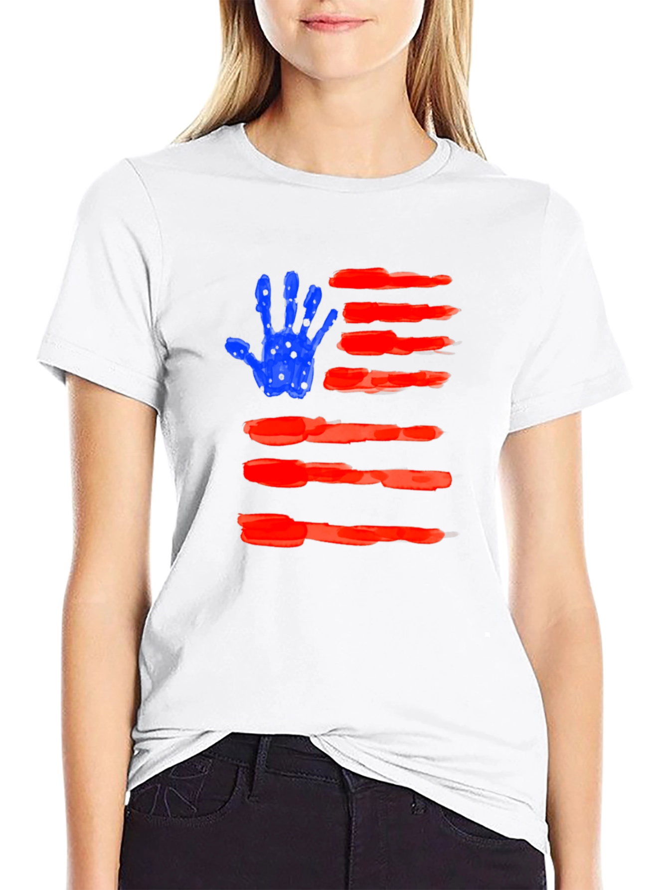 American Flag Handprint T-Shirt