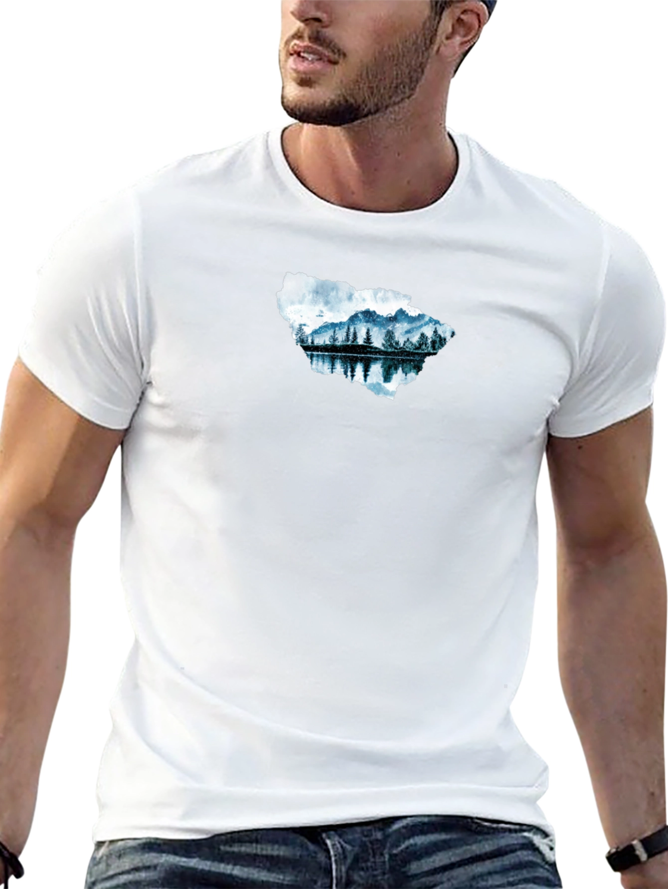 Mountain Lake Graphic Tee - Black