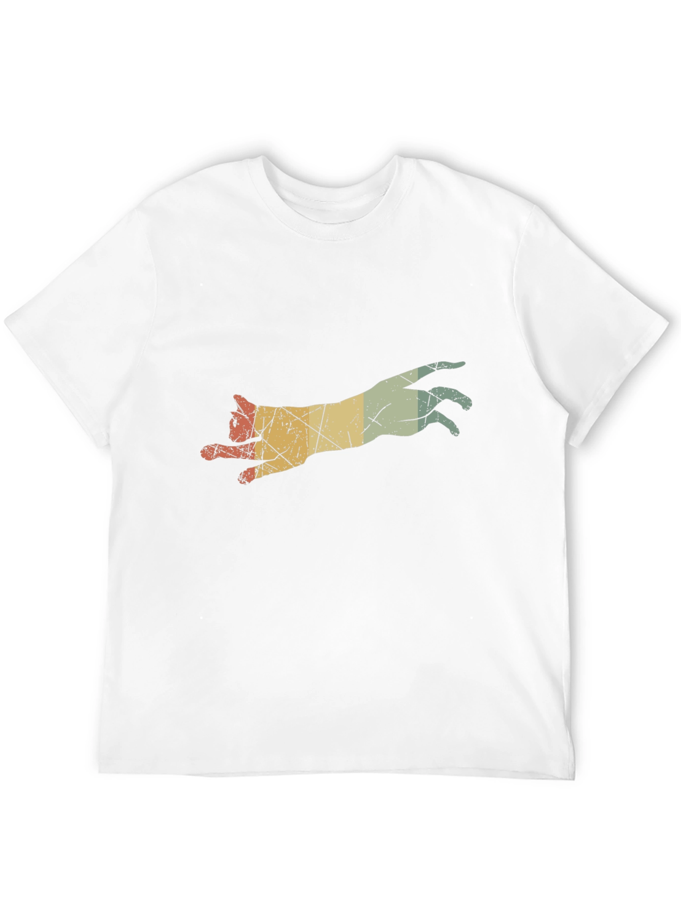 Retro Leaping Cat Graphic Tee - Black