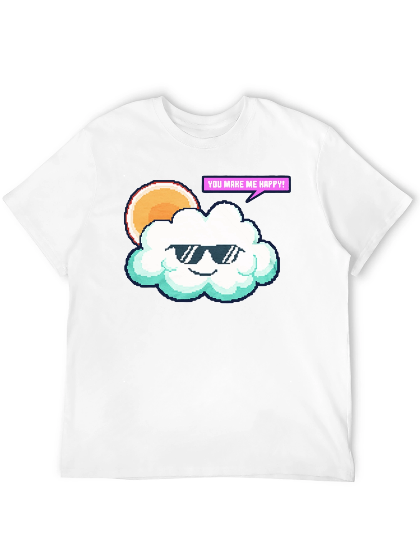 Cool Cloud Pixel Art T-Shirt - Makes You Happy!
