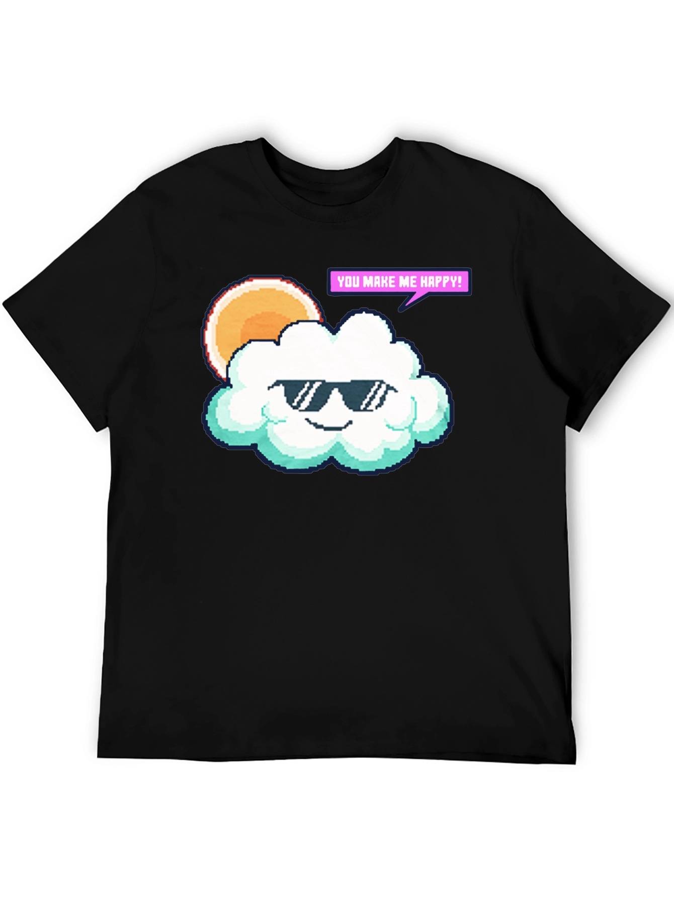 Cool Cloud Pixel Art T-Shirt - Makes You Happy!