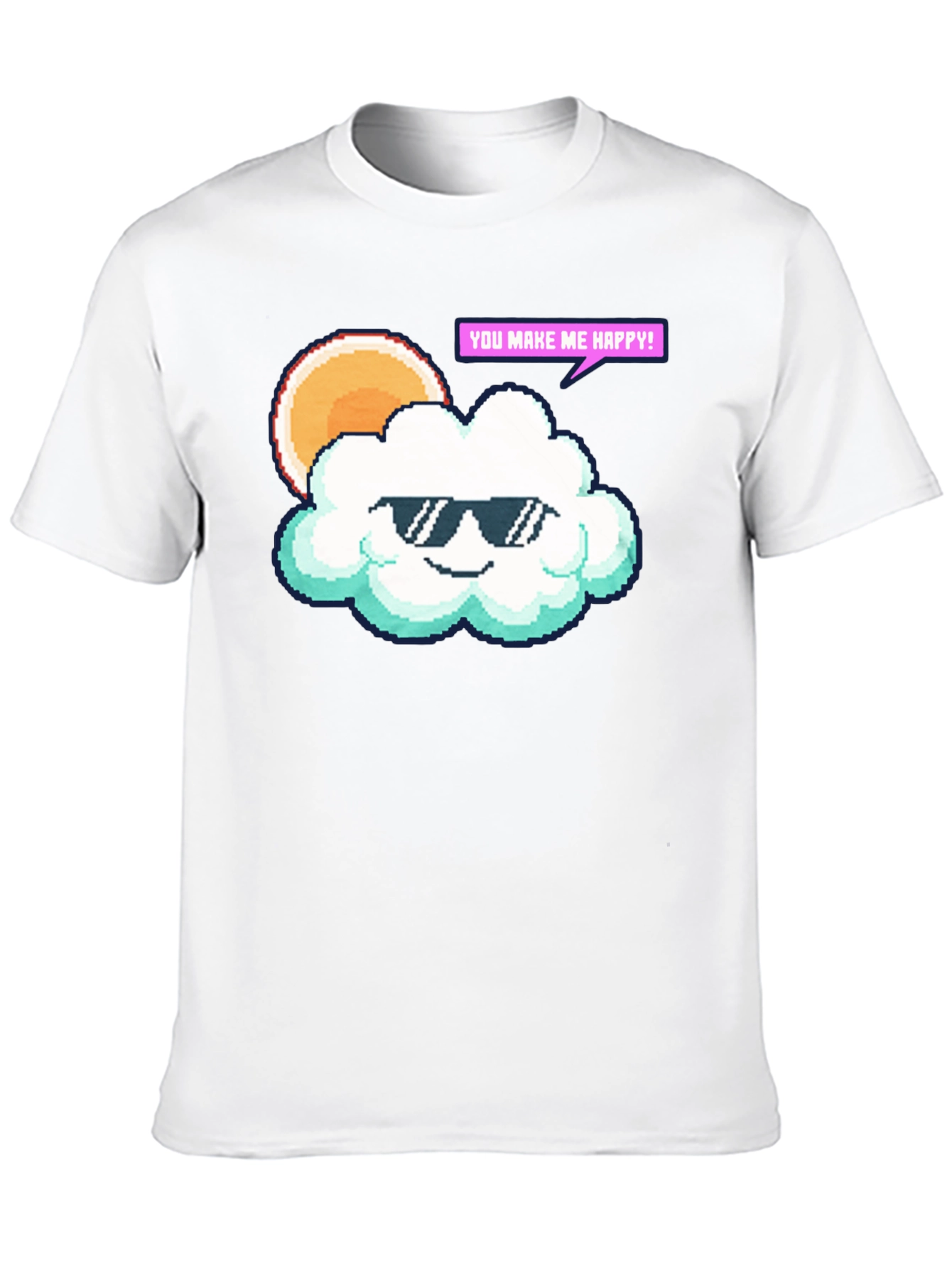Cool Cloud Pixel Art T-Shirt - Makes You Happy!