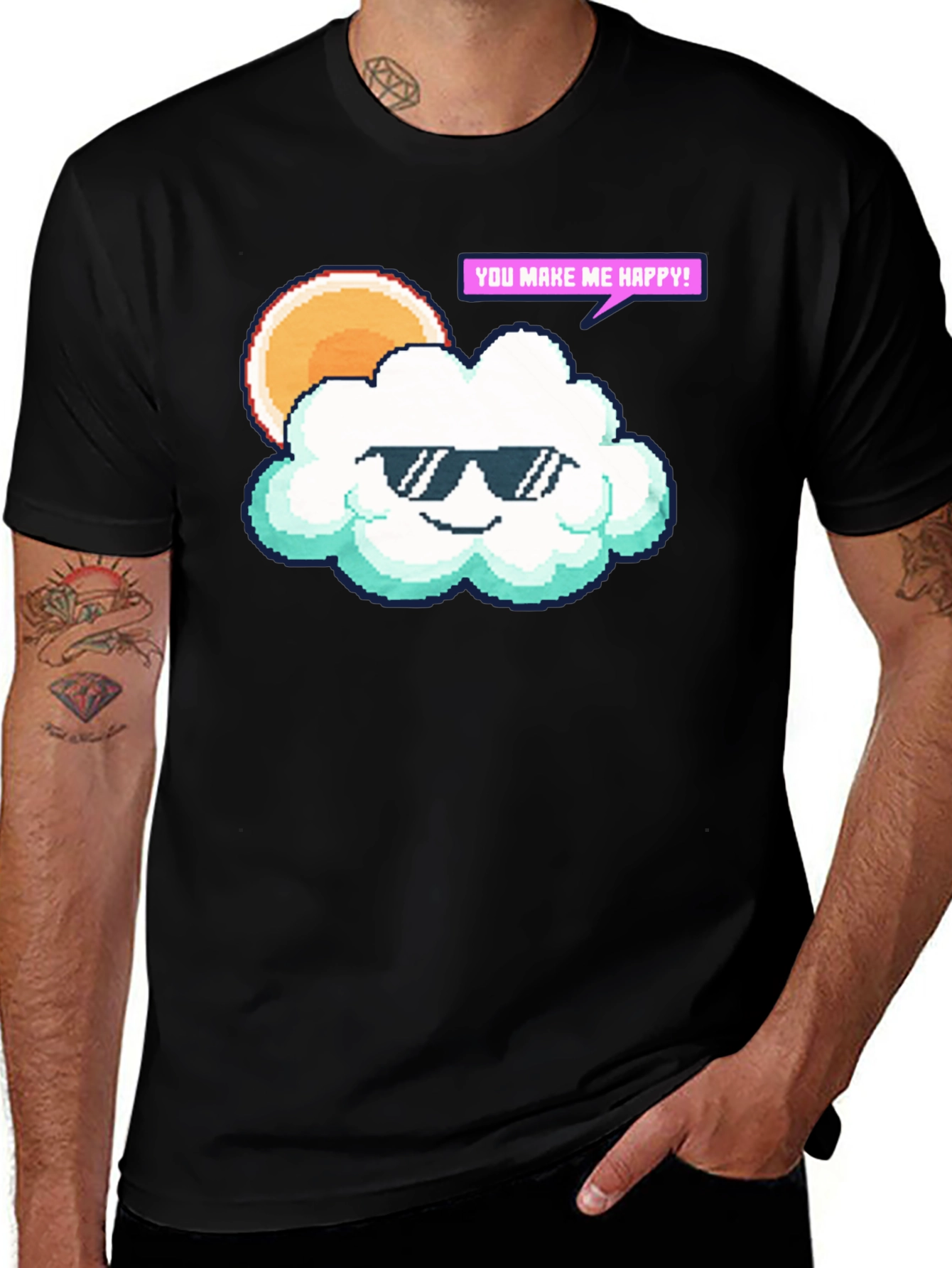 Cool Cloud Pixel Art T-Shirt - Makes You Happy!