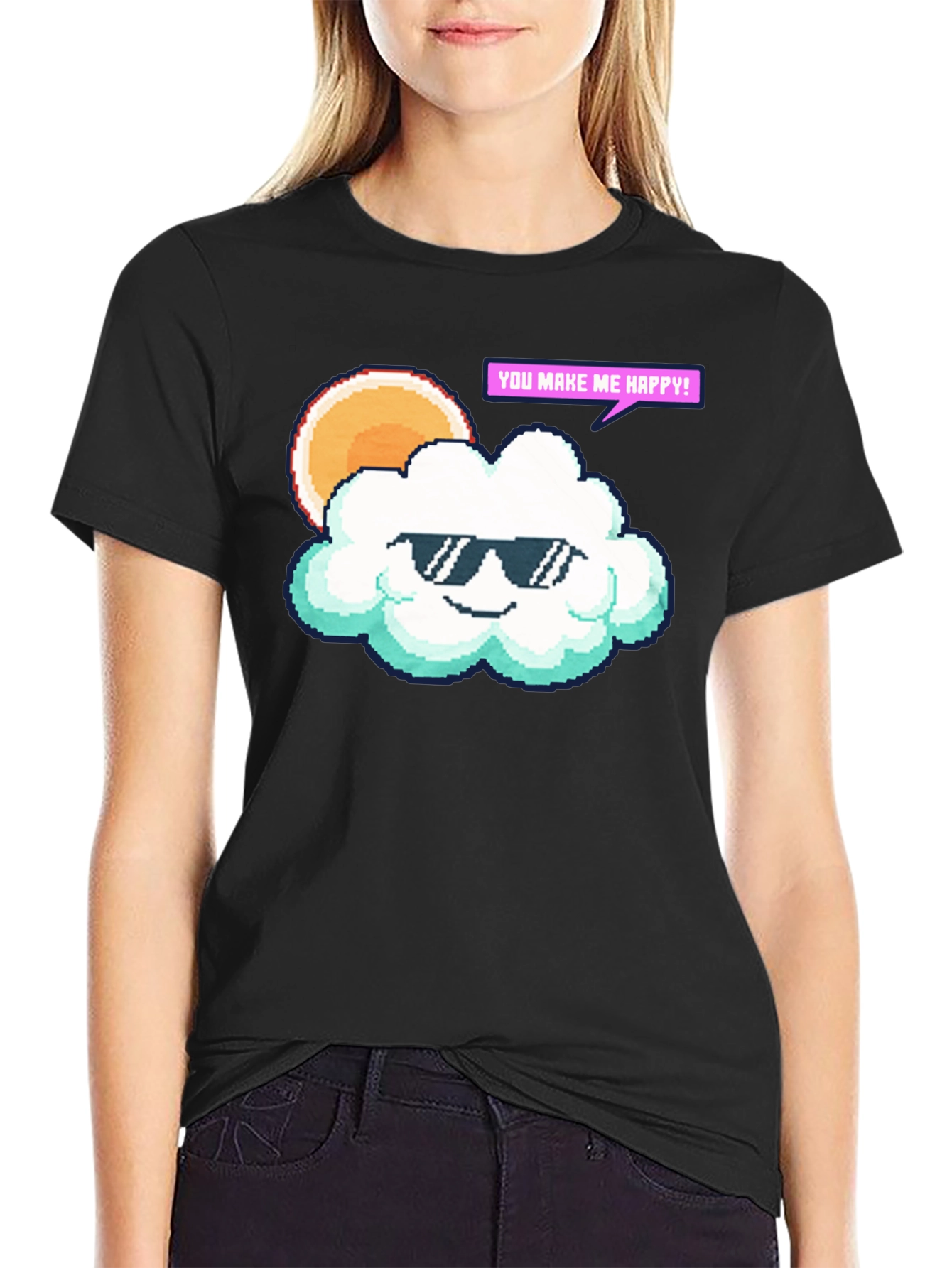 Cool Cloud Pixel Art T-Shirt - Makes You Happy!