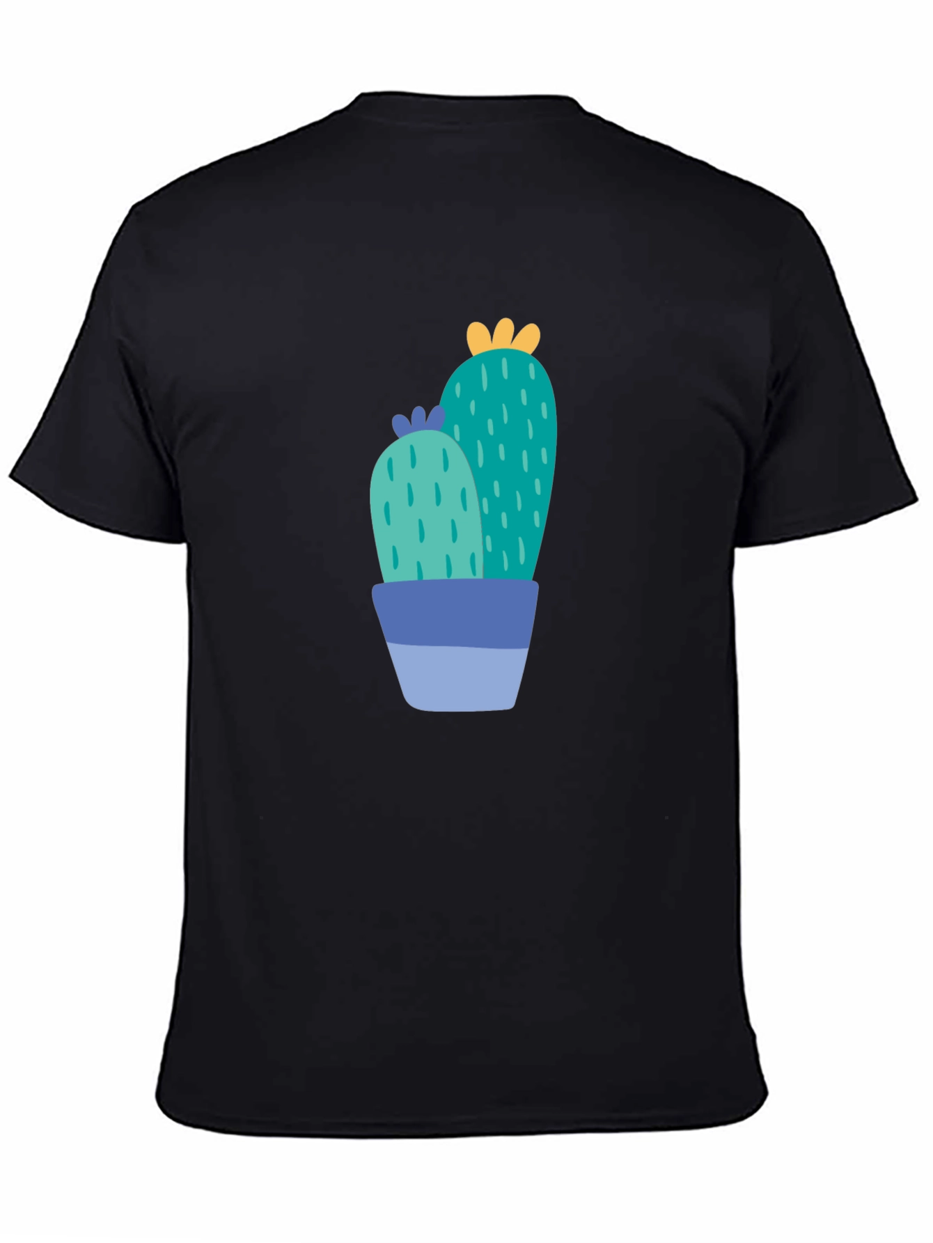 Cactus Graphic Print Black T-Shirt