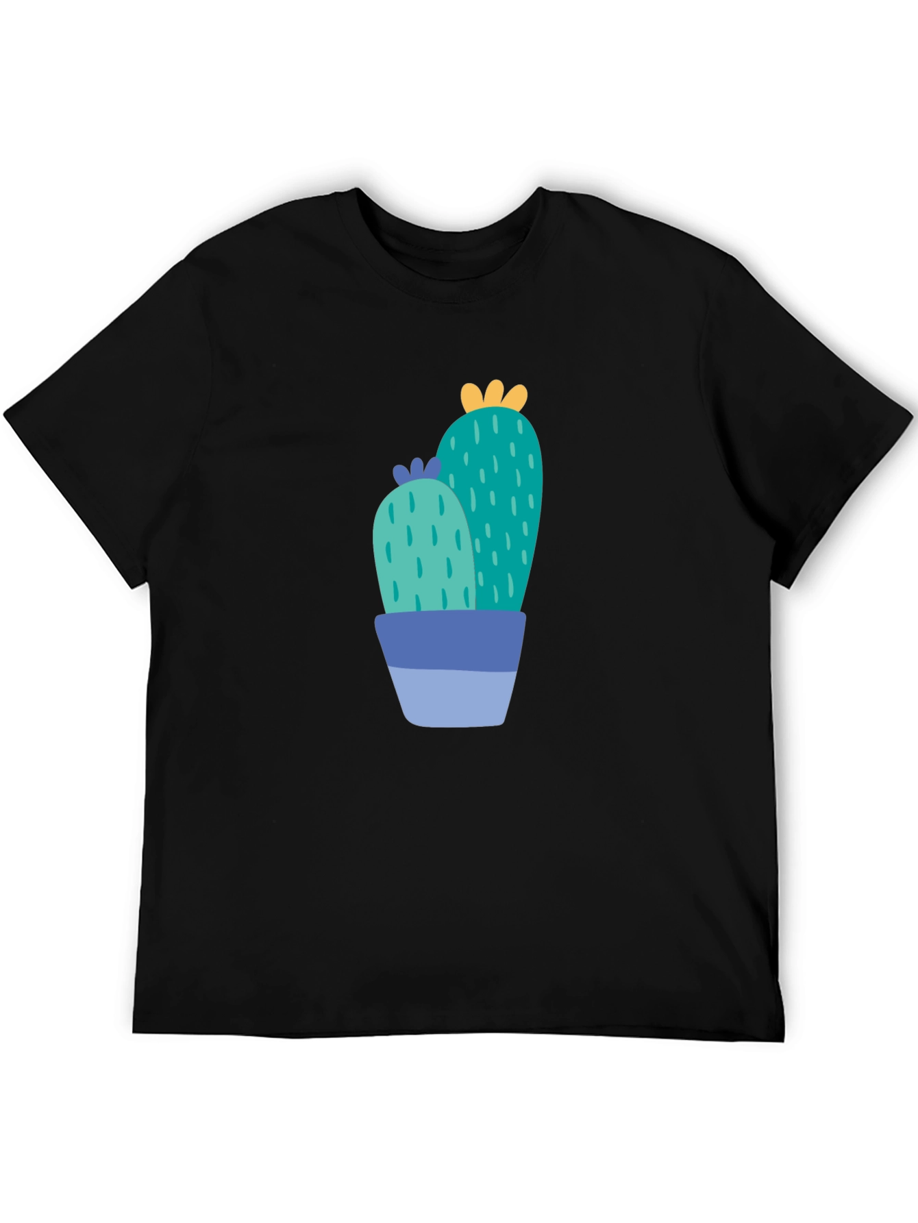 Cactus Graphic Print Black T-Shirt