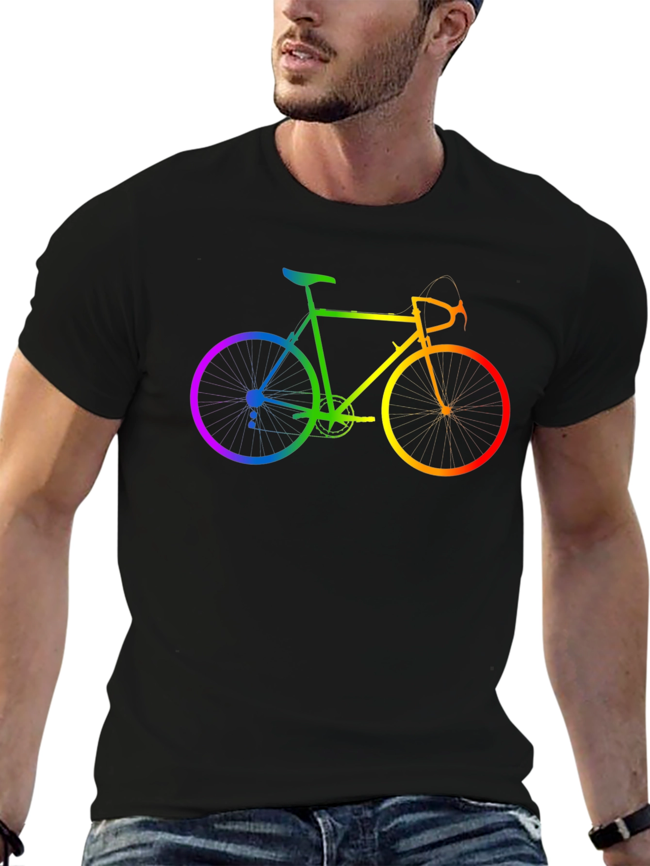 Rainbow Bicycle Graphic T-Shirt