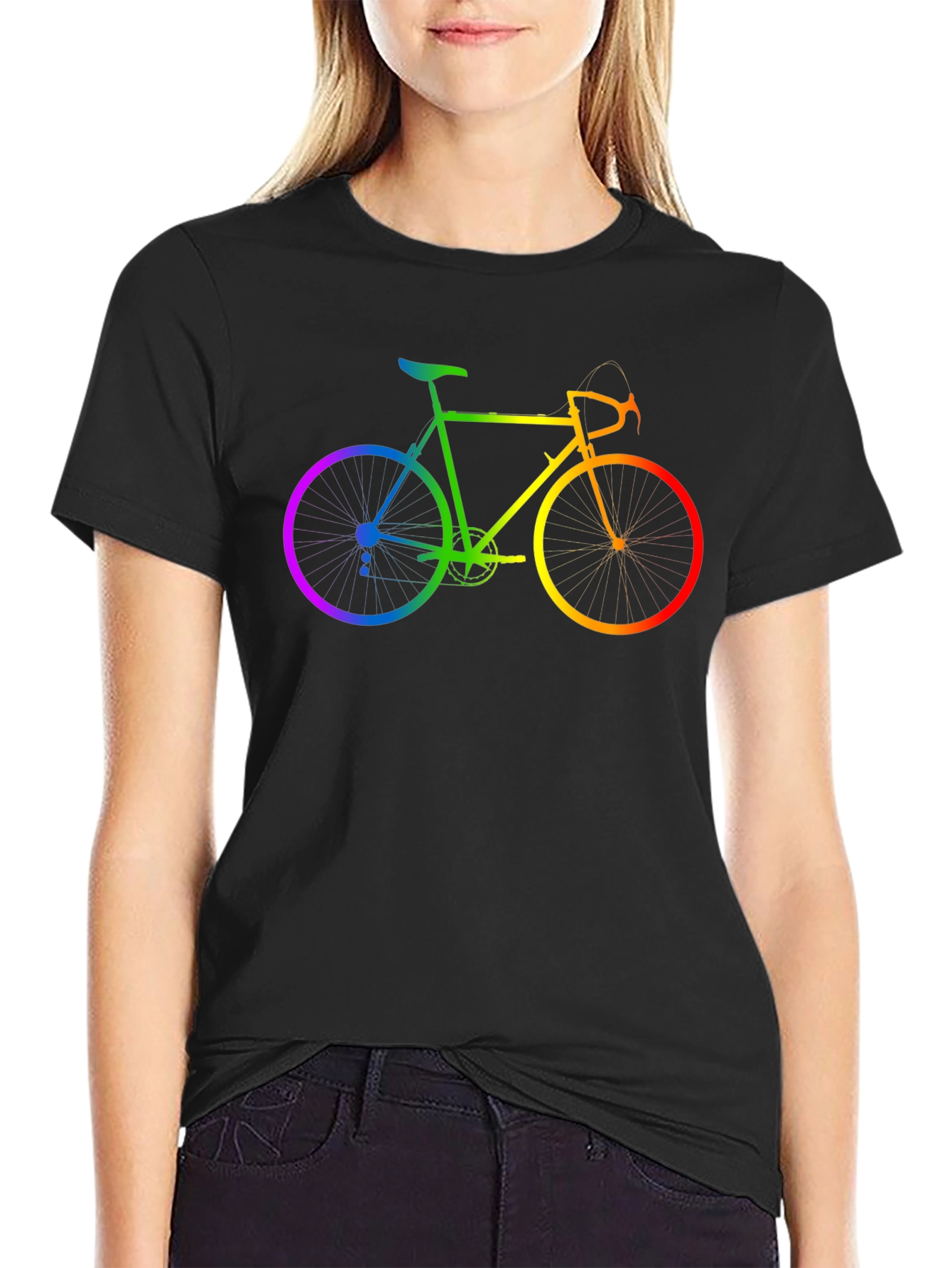 Rainbow Bicycle Graphic T-Shirt