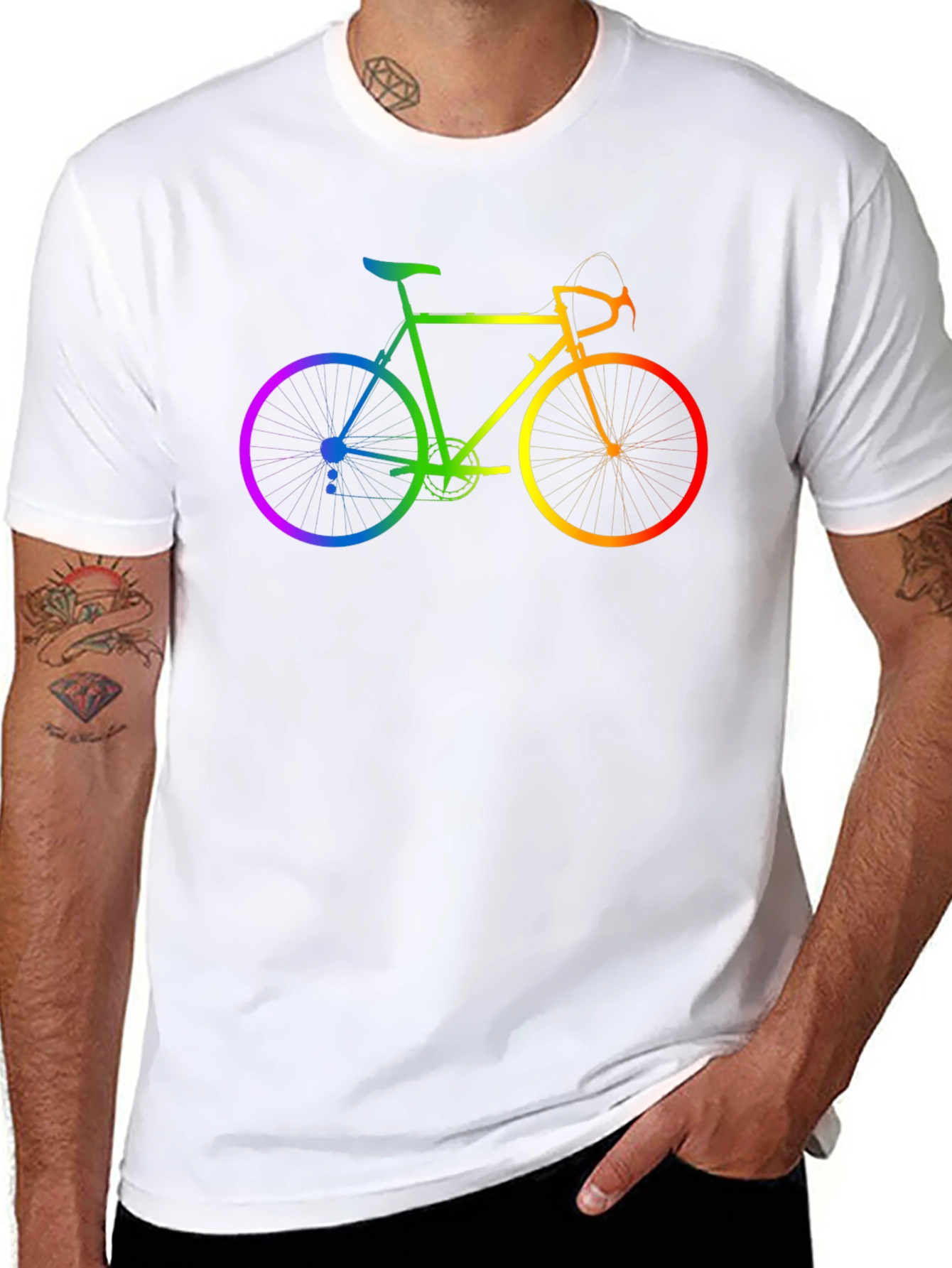Rainbow Bicycle Graphic T-Shirt