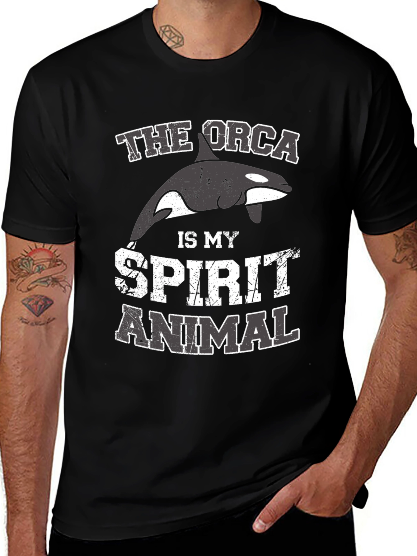 Orca Spirit Animal T-Shirt - Black
