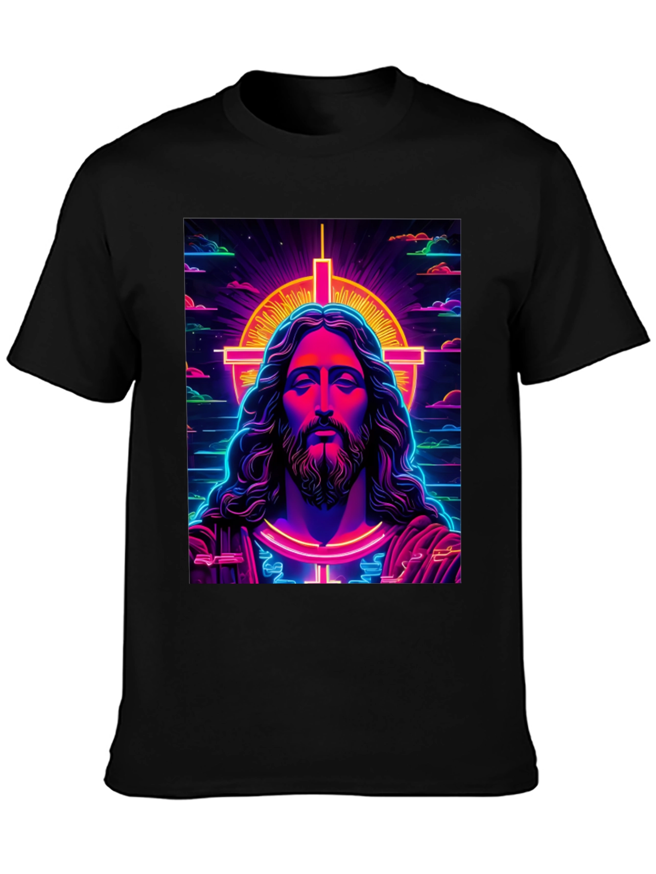 Neon Jesus Graphic T-Shirt