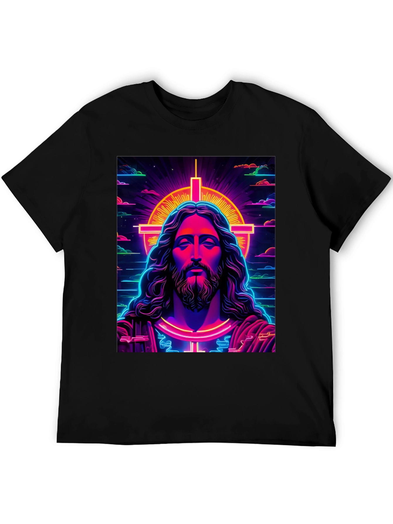 Neon Jesus Graphic T-Shirt
