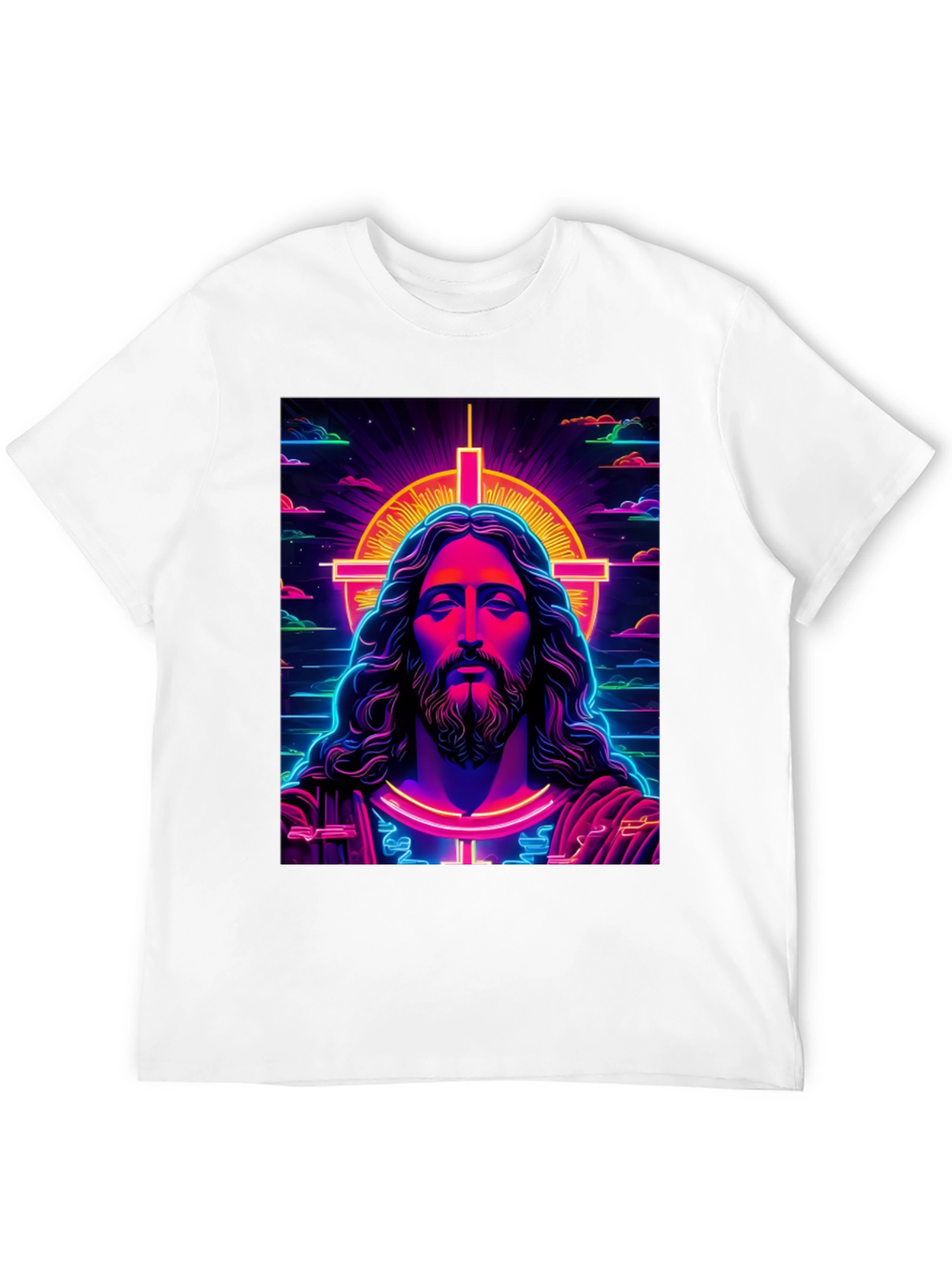 Neon Jesus Graphic T-Shirt
