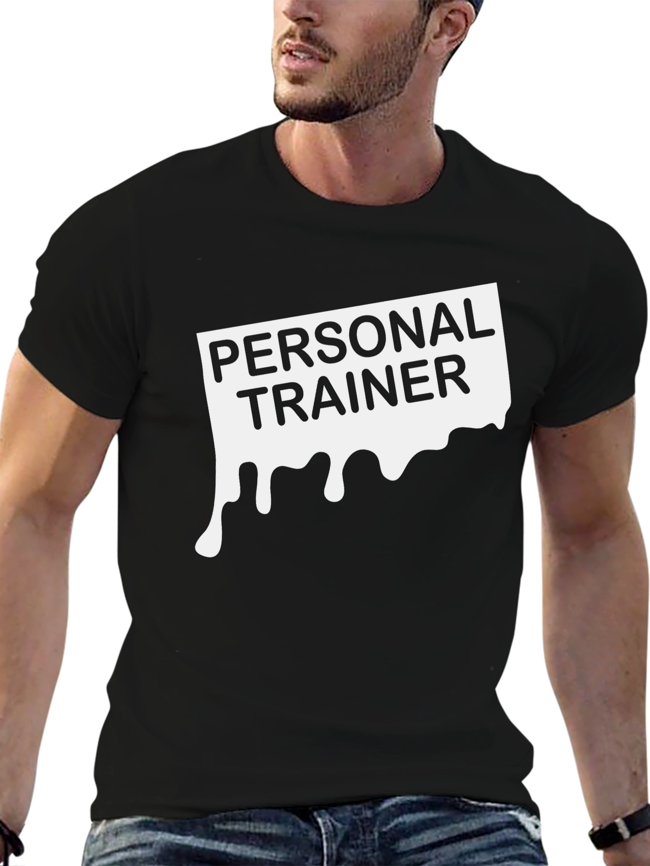Personal Trainer Dripping Graphic Black T-Shirt