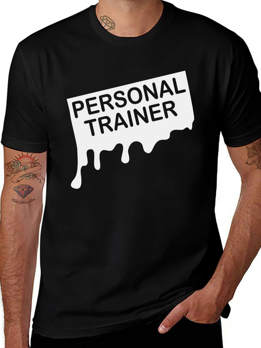 Personal Trainer Dripping Graphic Black T-Shirt