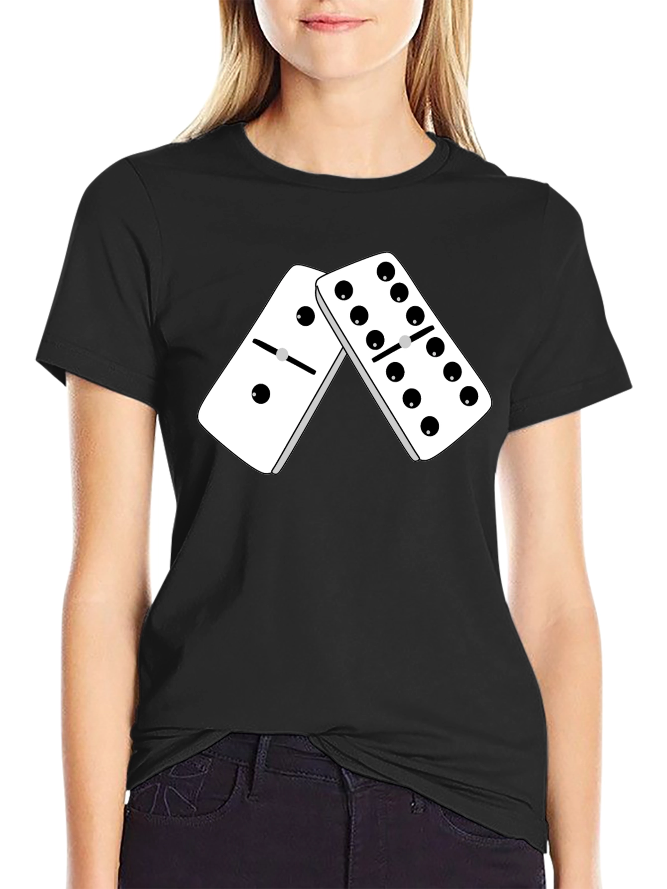 Domino Graphic Tee - Stylish Black T-Shirt
