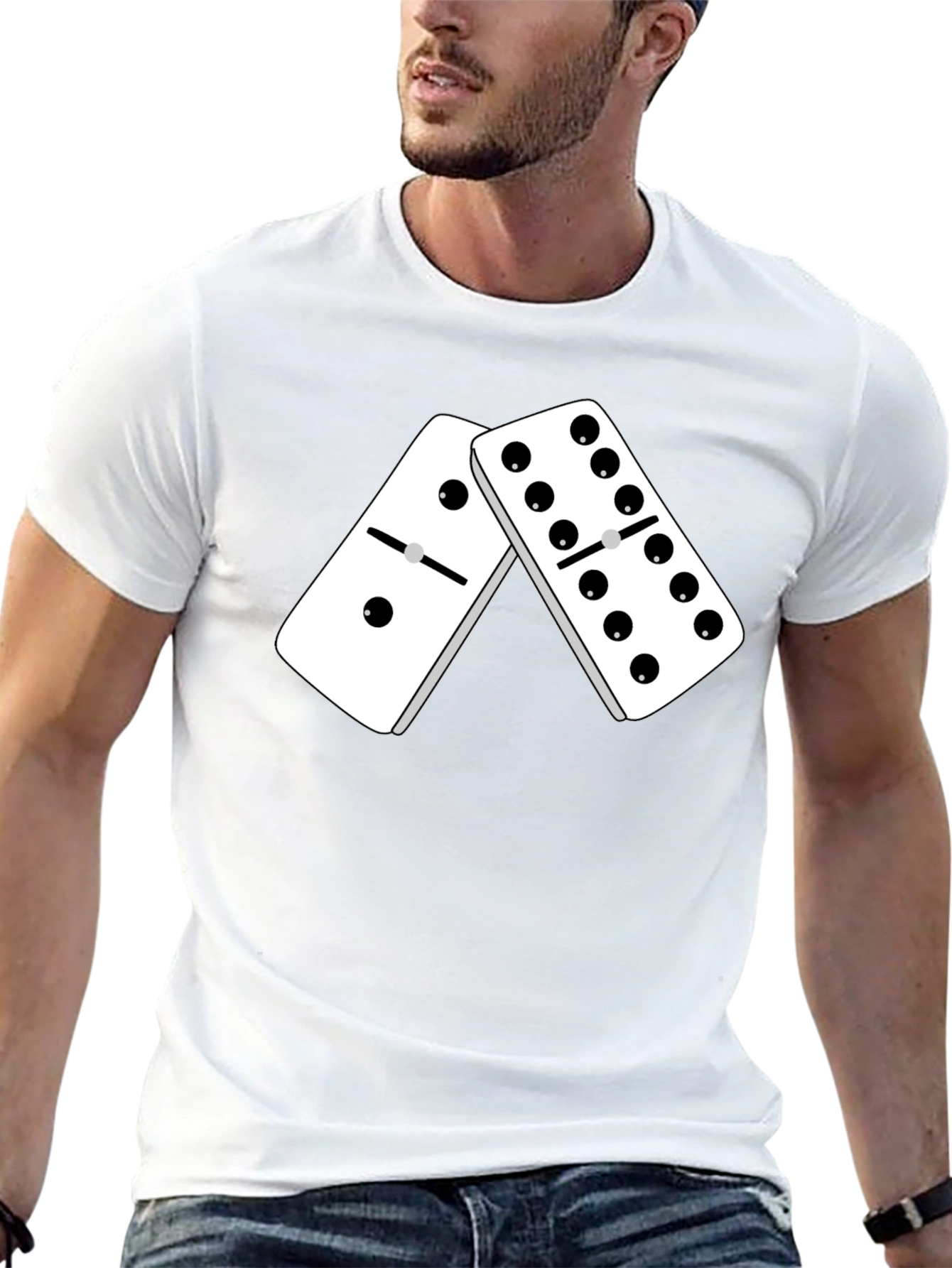 Domino Graphic Tee - Stylish Black T-Shirt