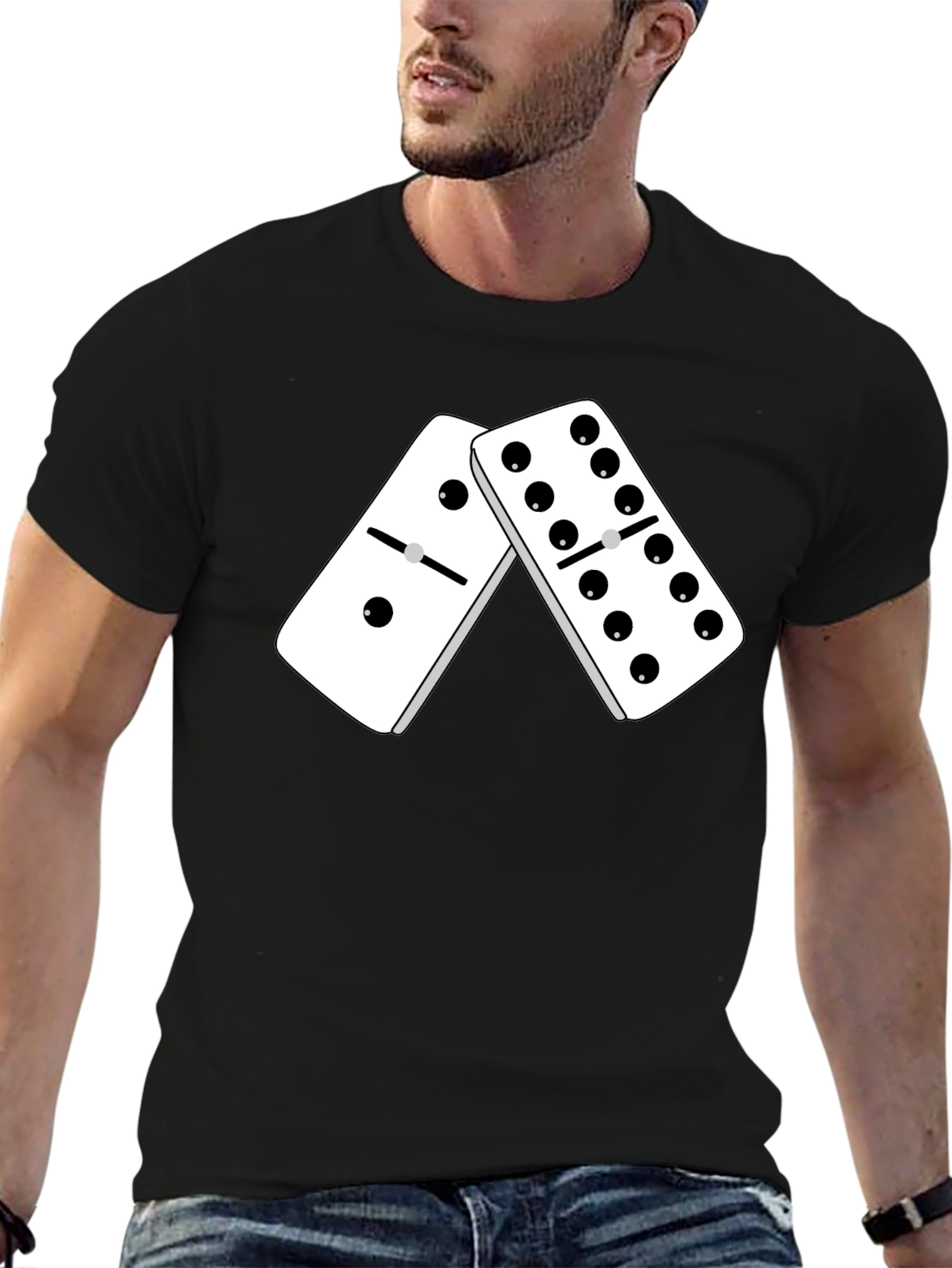 Domino Graphic Tee - Stylish Black T-Shirt