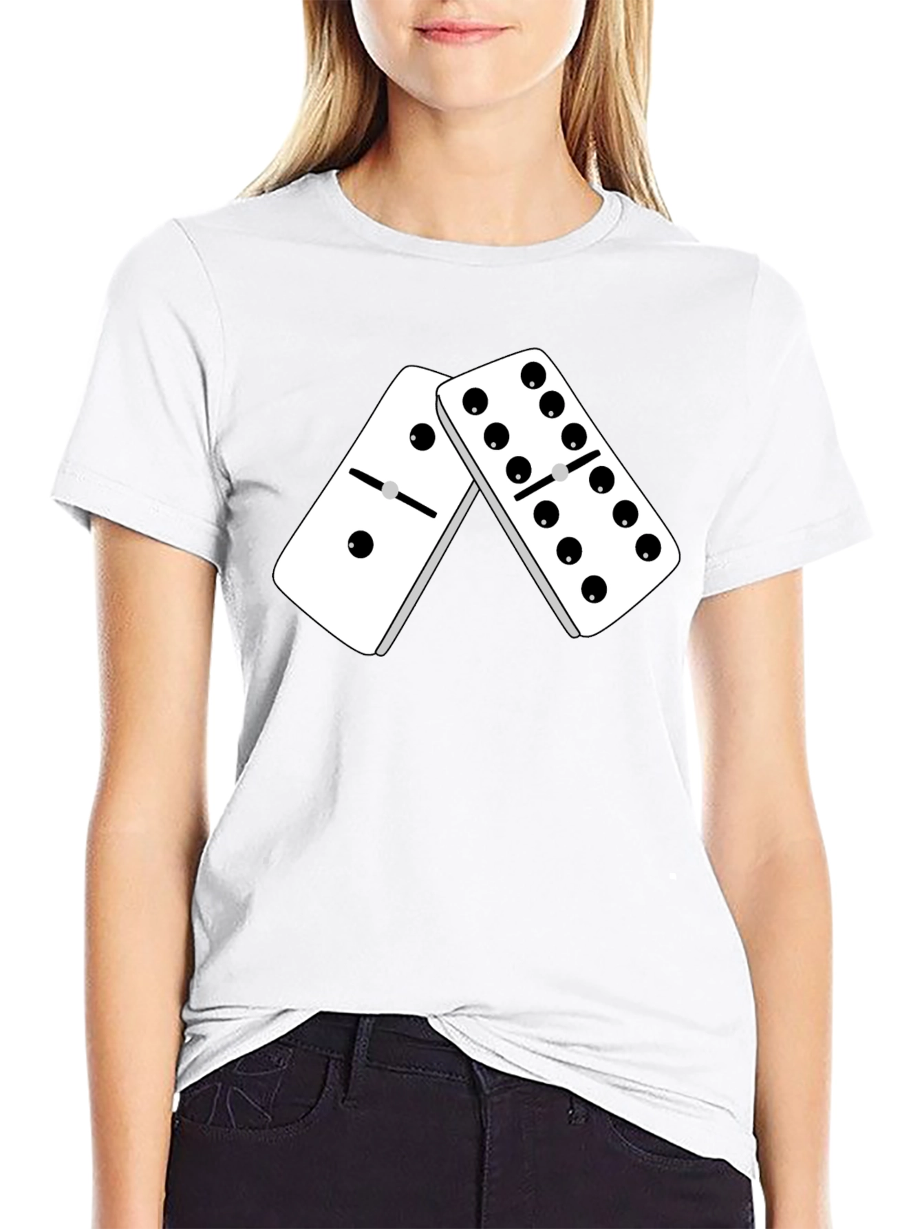 Domino Graphic Tee - Stylish Black T-Shirt