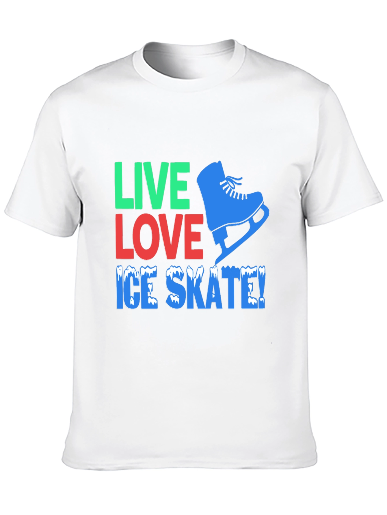 Live Love Ice Skate Black Graphic T-Shirt
