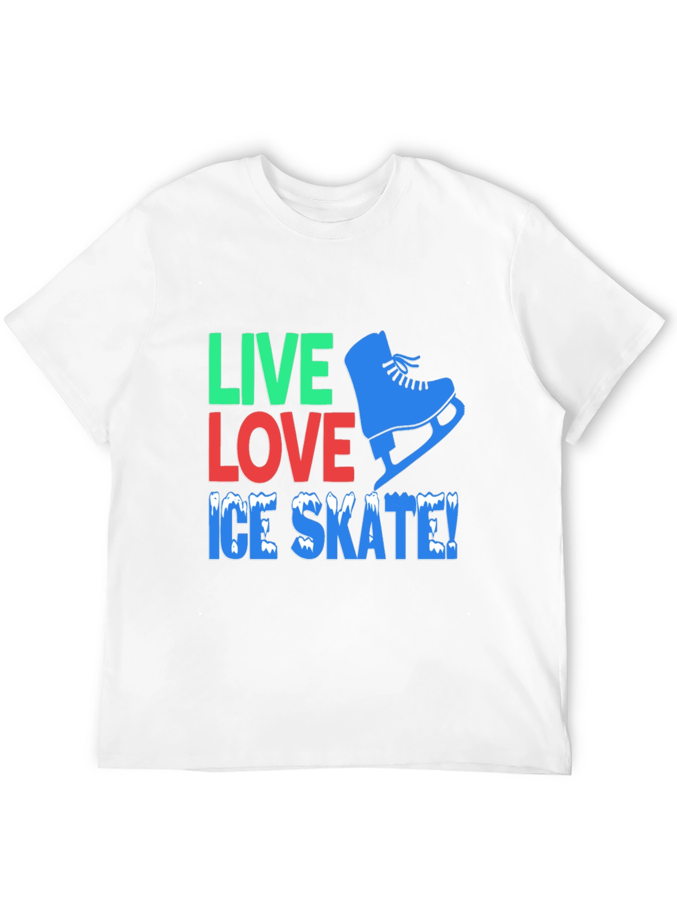 Live Love Ice Skate Black Graphic T-Shirt