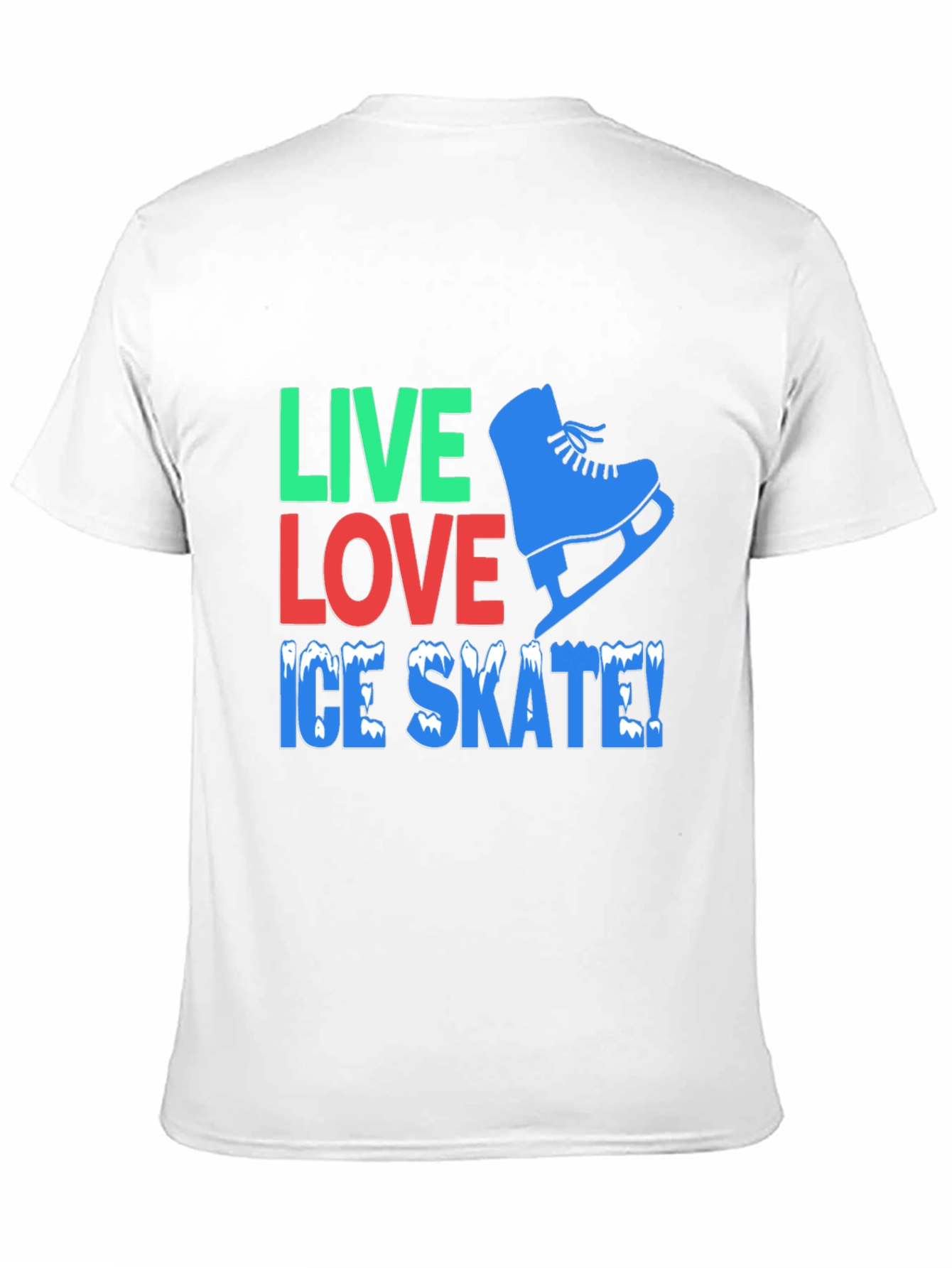 Live Love Ice Skate Black Graphic T-Shirt