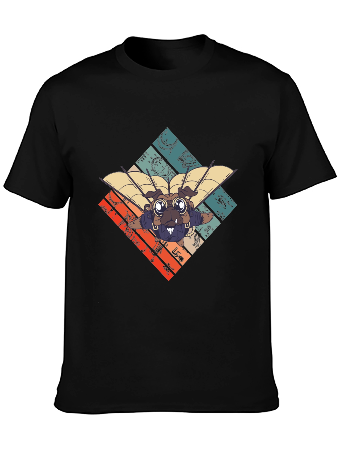 Steampunk Pug Pilot Graphic Tee