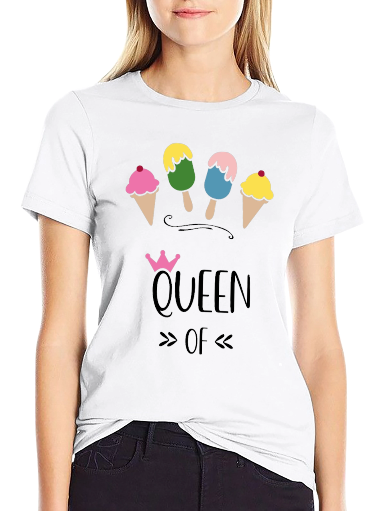 Queen of Ice Cream T-Shirt - Fun Novelty Tee