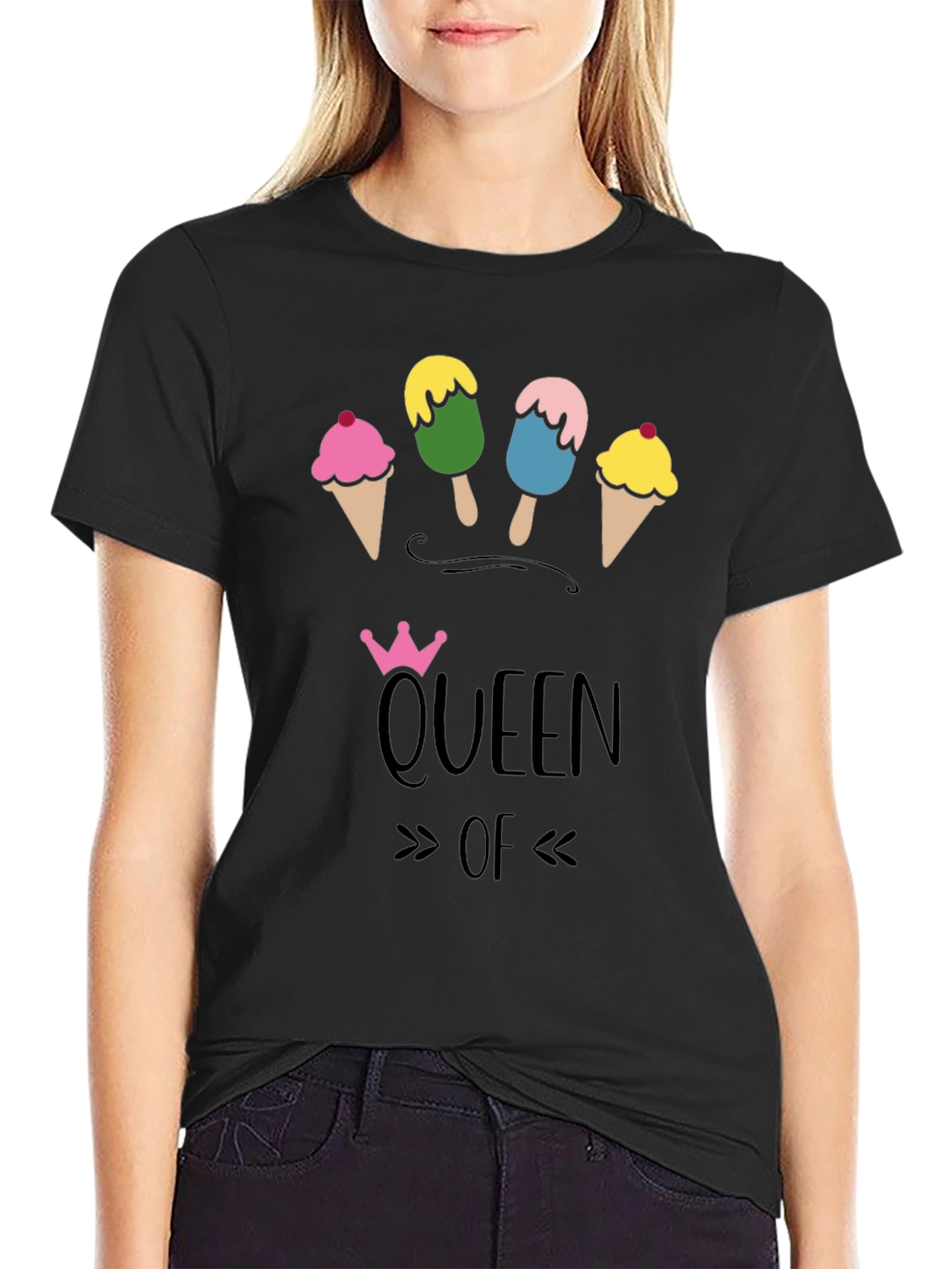 Queen of Ice Cream T-Shirt - Fun Novelty Tee