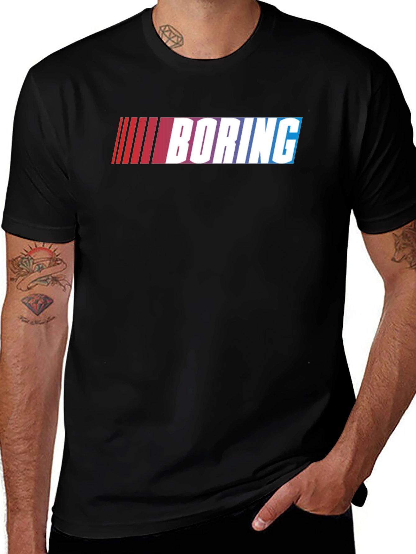 Boring Graphic T-Shirt - Black Cotton Tee