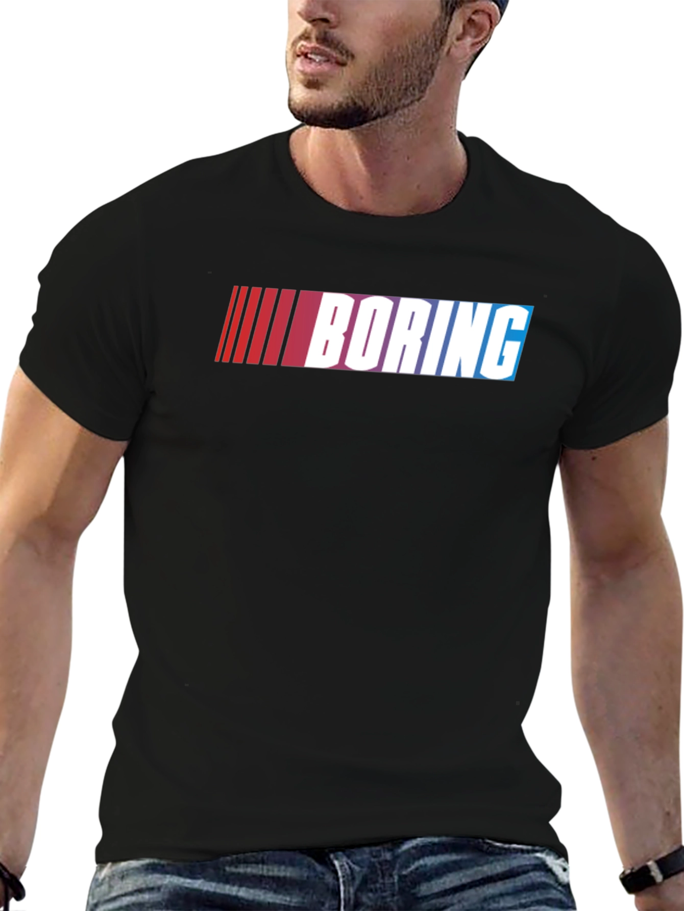 Boring Graphic T-Shirt - Black Cotton Tee