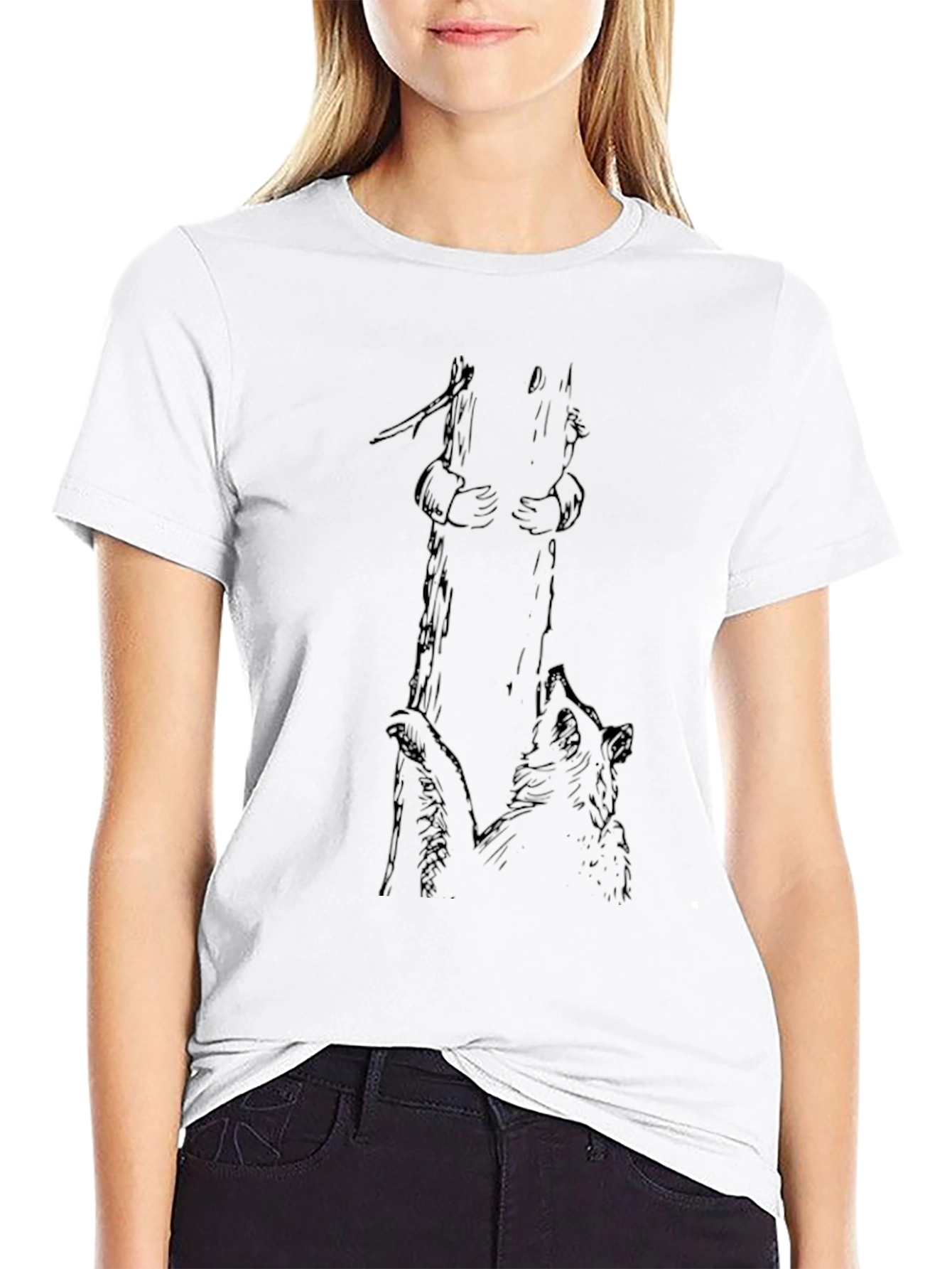Bear Hug Tree Graphic Tee - Black