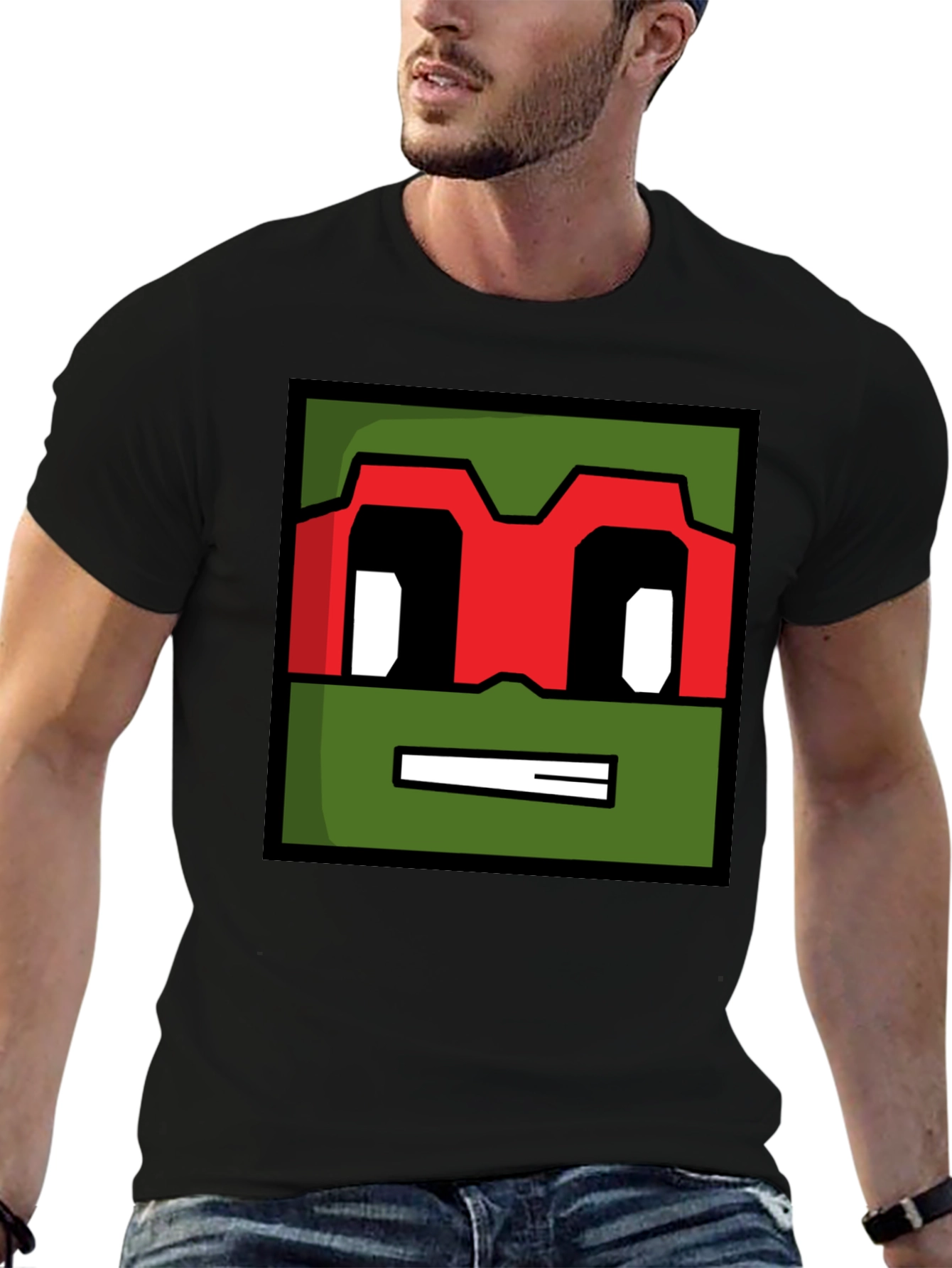 Pixelated Ninja Turtle Graphic Tee - Black