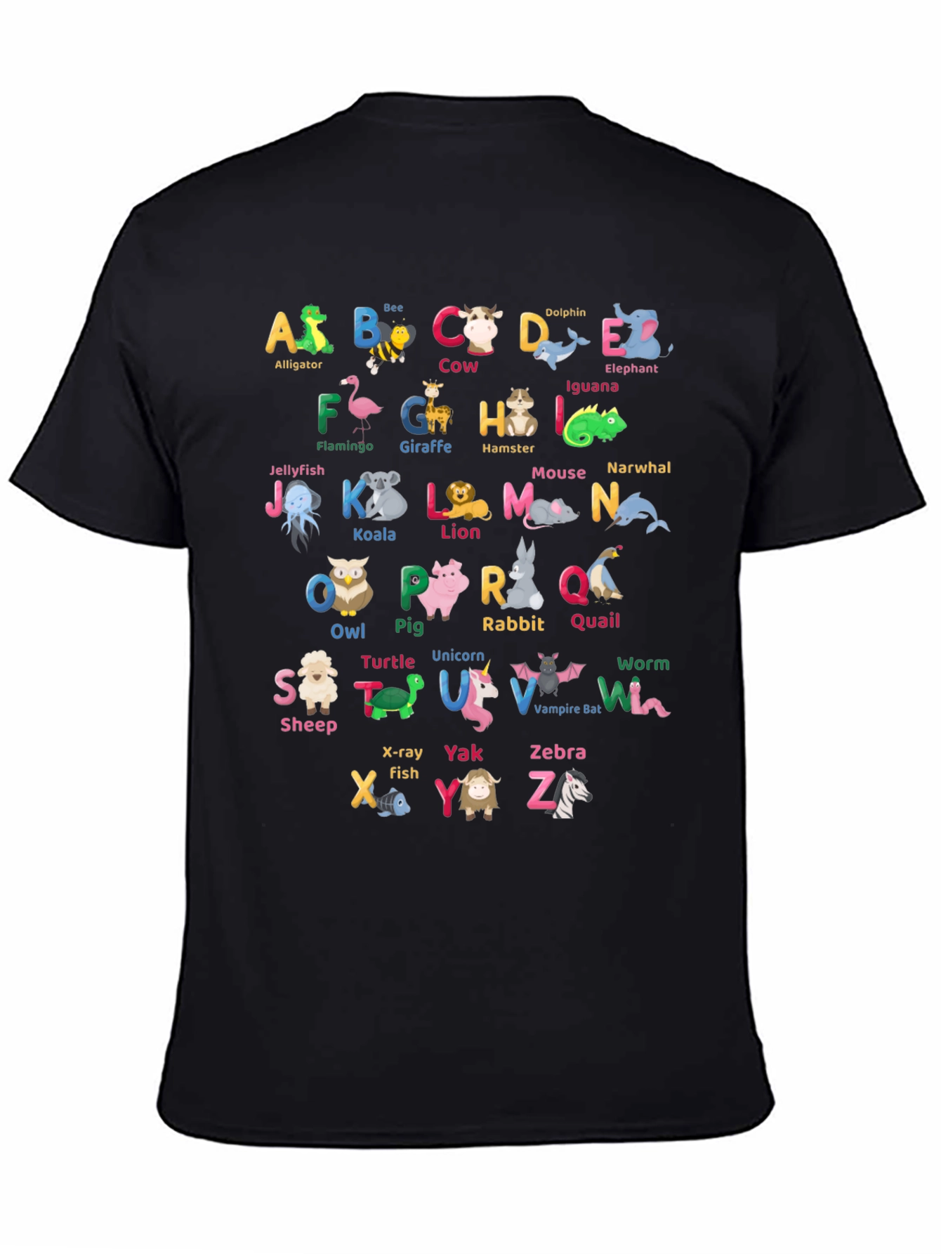 Alphabet Animals Graphic Tee - Educational Fun