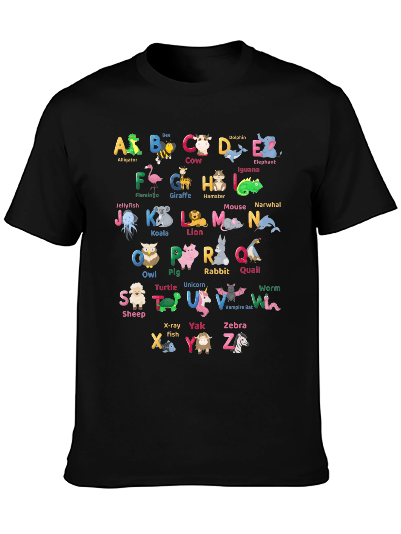 Alphabet Animals Graphic Tee - Educational Fun