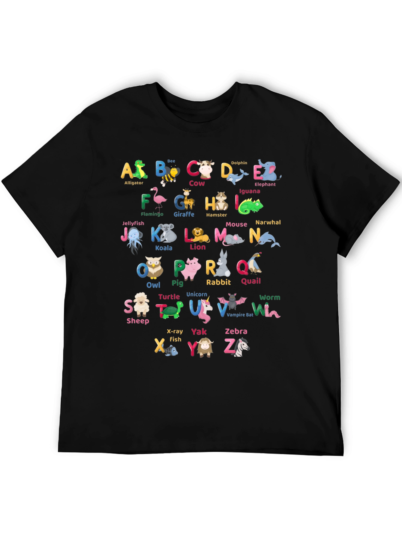 Alphabet Animals Graphic Tee - Educational Fun