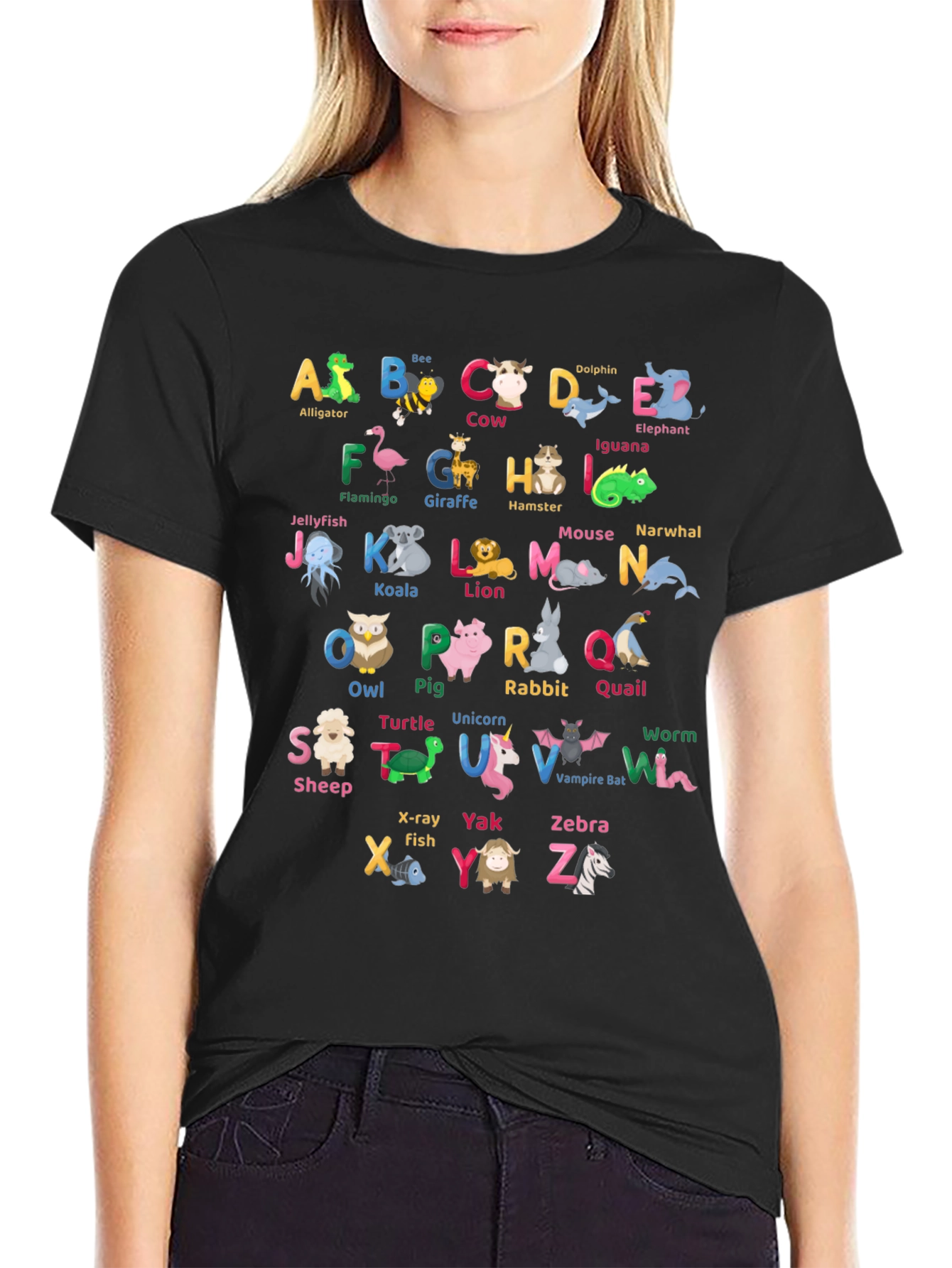 Alphabet Animals Graphic Tee - Educational Fun