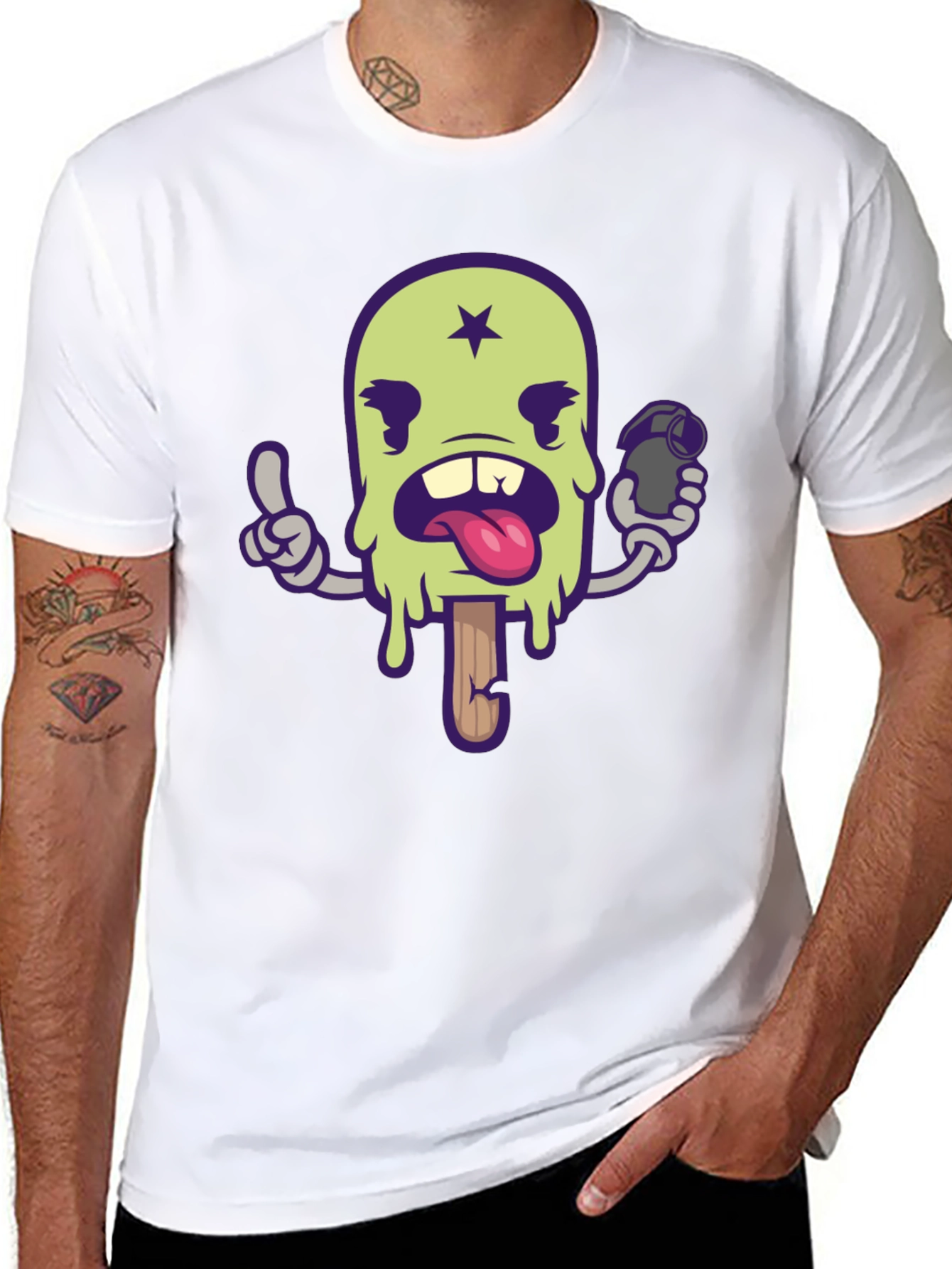 Ice Cream Grenade T-Shirt - Cool Cartoon Graphic Tee