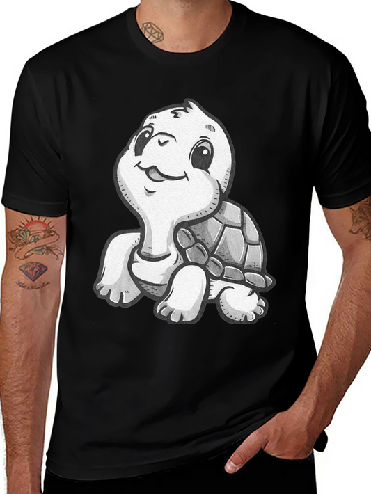 Cute Turtle Graphic T-Shirt - Black