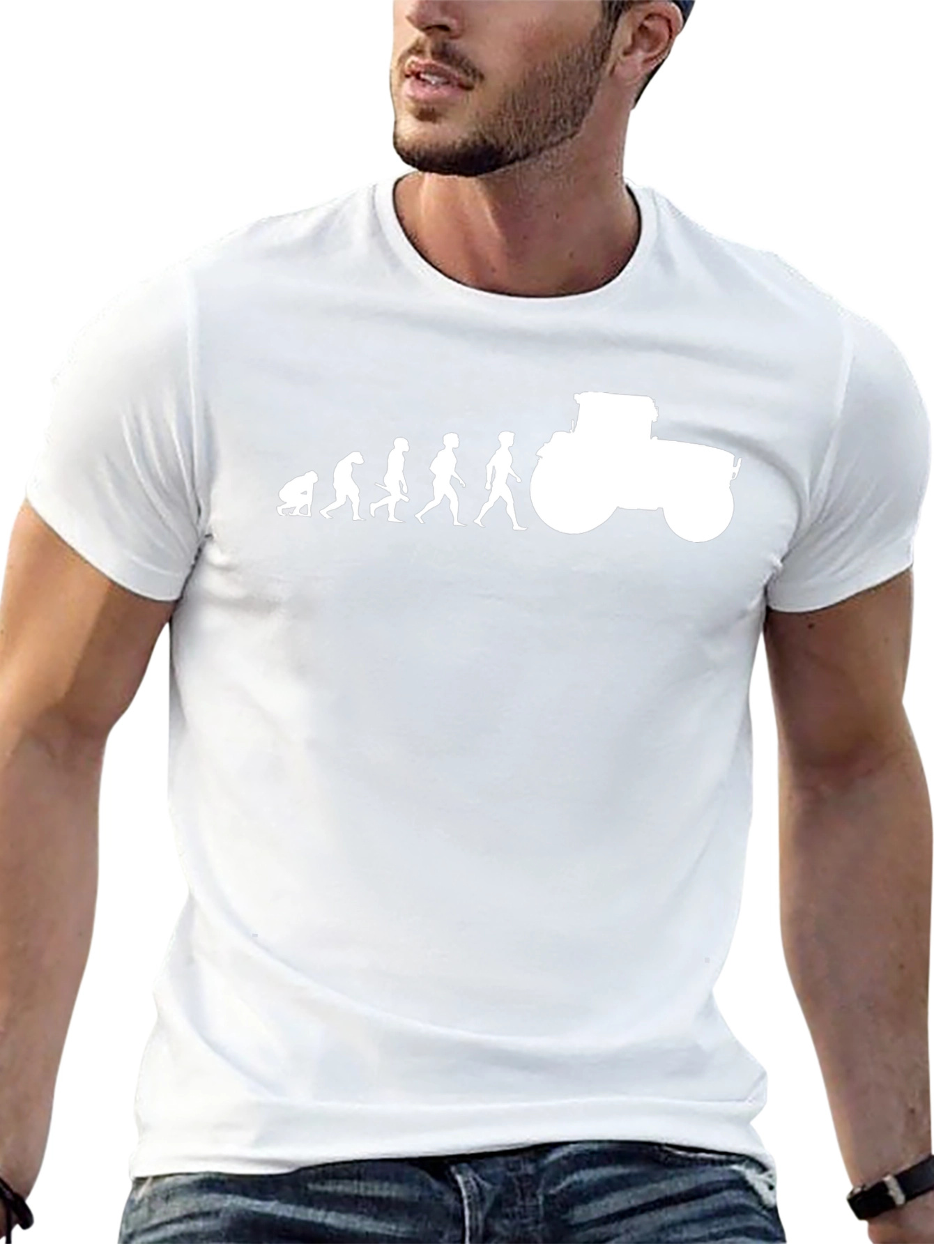 Evolution to Tractor Mens Graphic T-Shirt