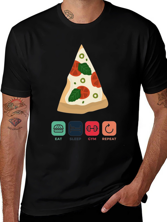 Eat Sleep Gym Pizza Repeat Graphic Tee