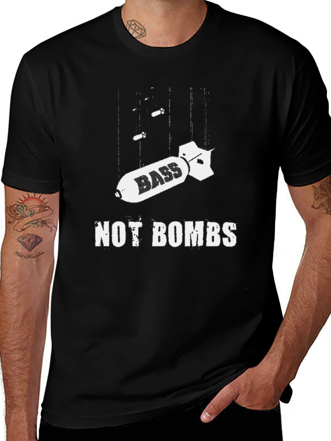 Bass Not Bombs Graphic T-Shirt