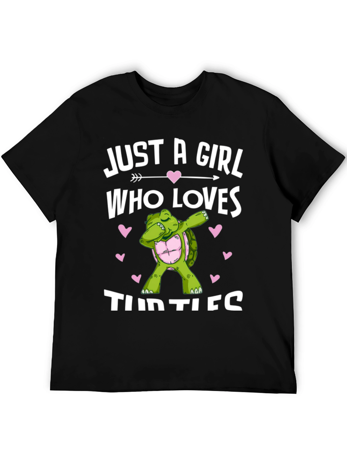 Girl Loves Turtles T-Shirt Dab Turtle Black Cotton Tee