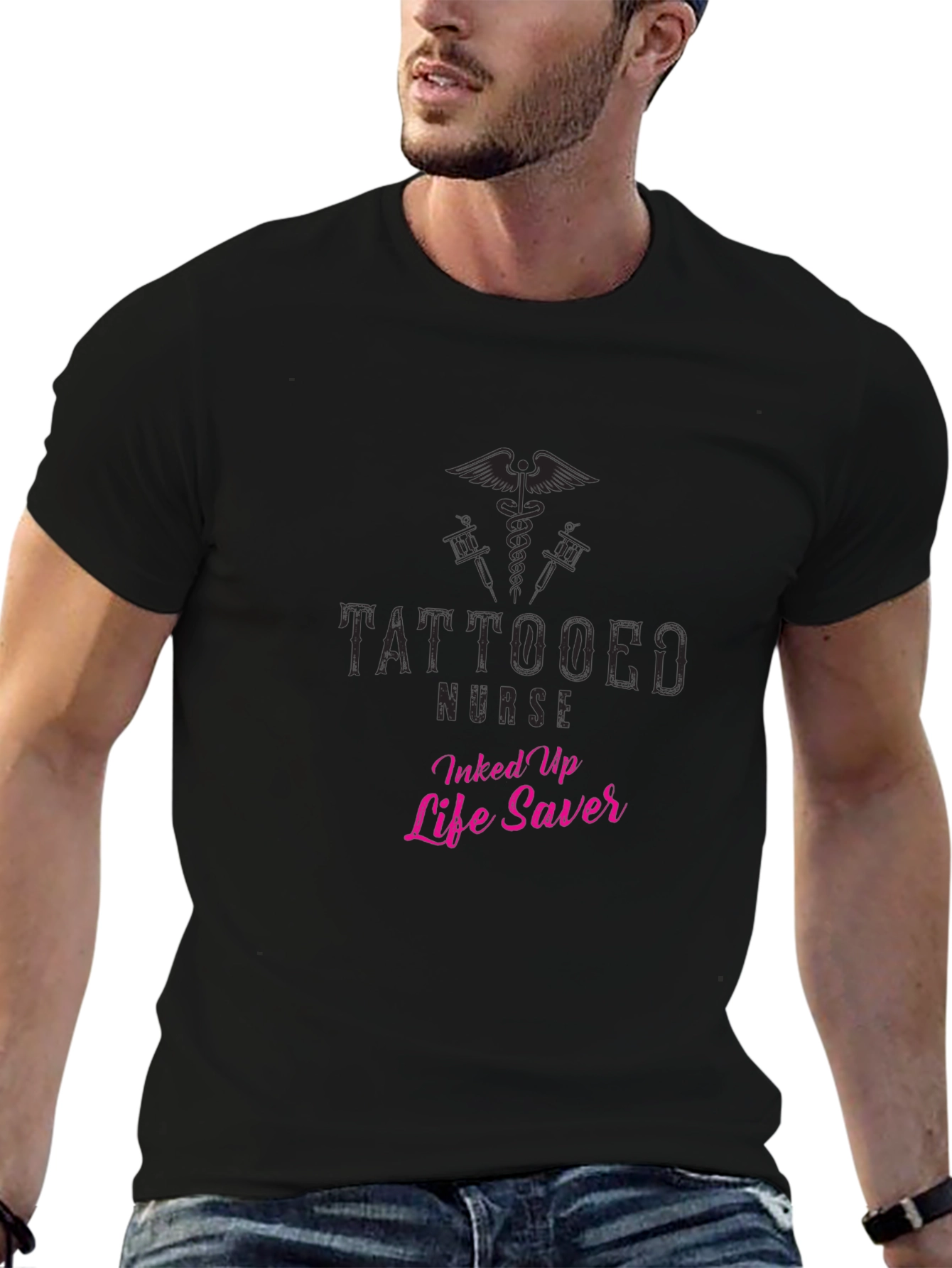 Tattooed Nurse Inked Up Life Saver Graphic T-Shirt