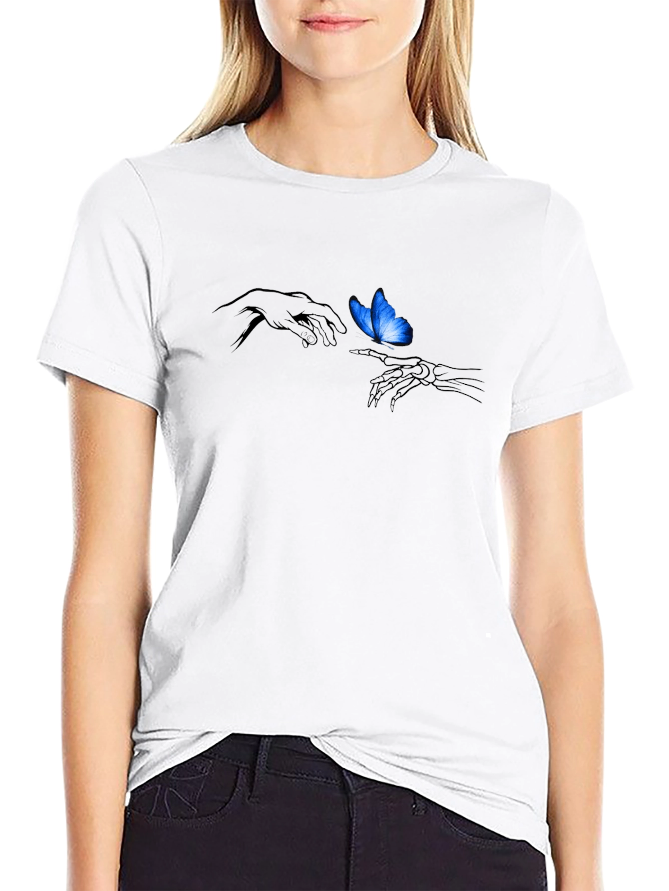 Butterfly Touch Graphic Black T-Shirt