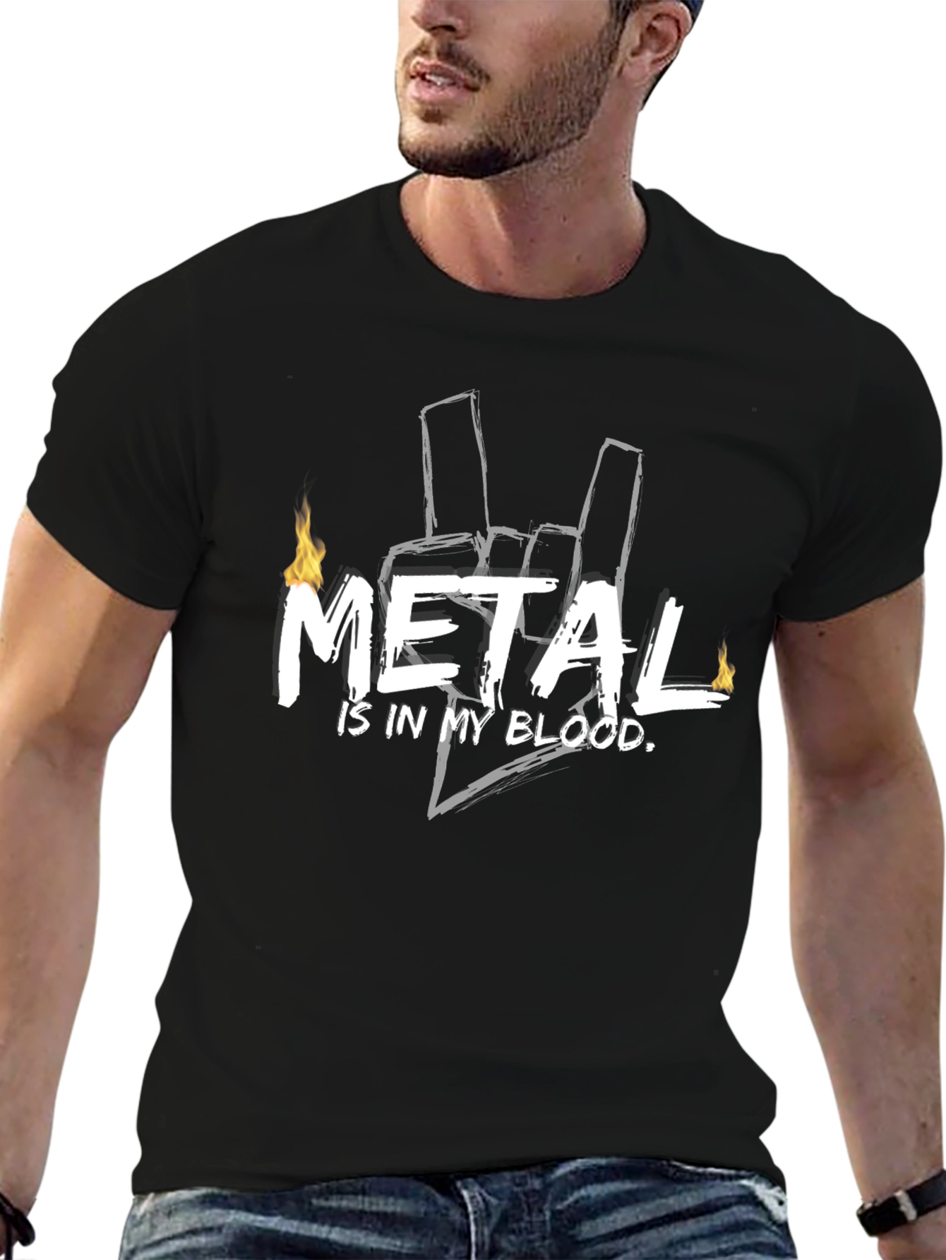 Metal In My Blood Black Graphic Tee